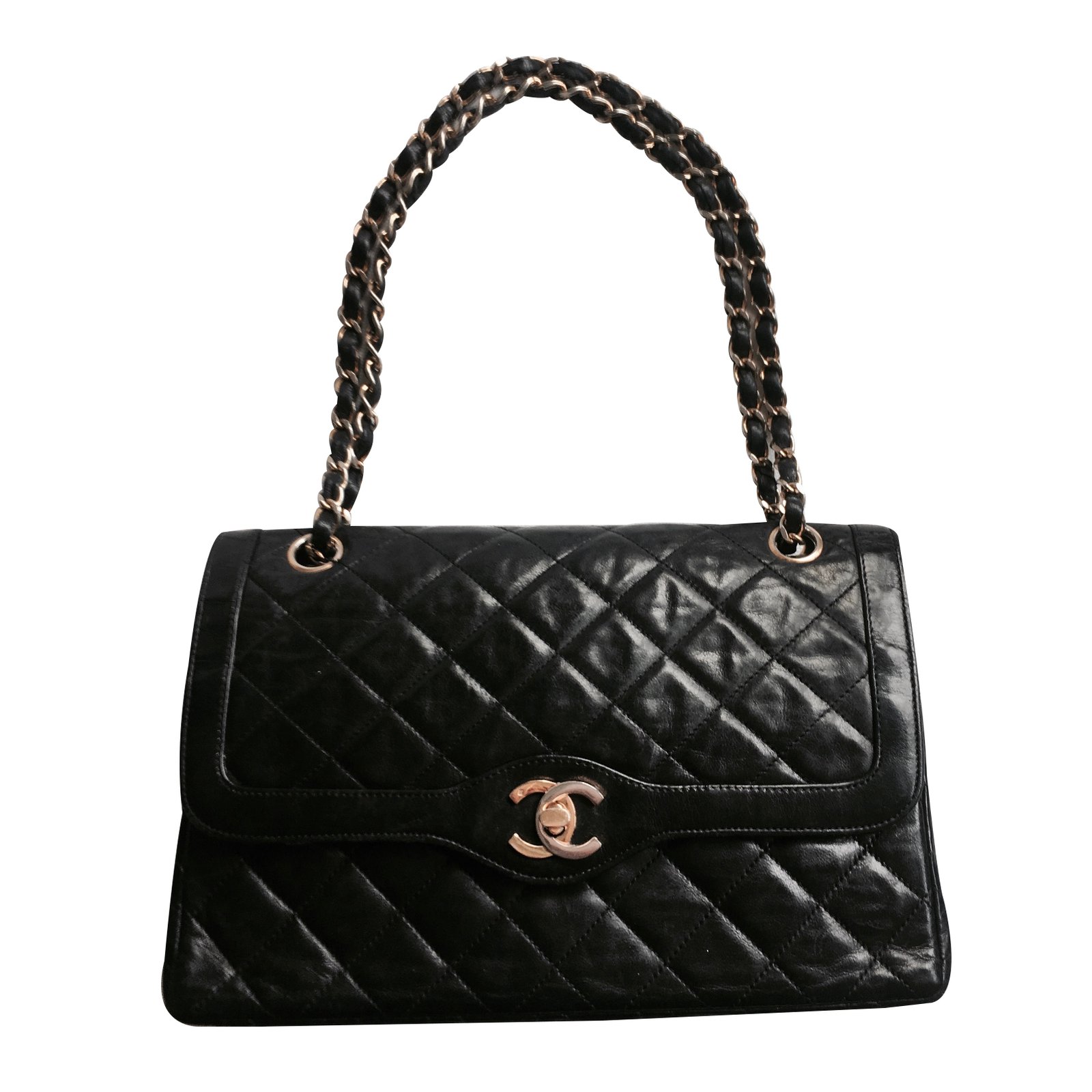 Timeless Chanel Sac à Rabat Black Leather ref.951115 - Joli Closet