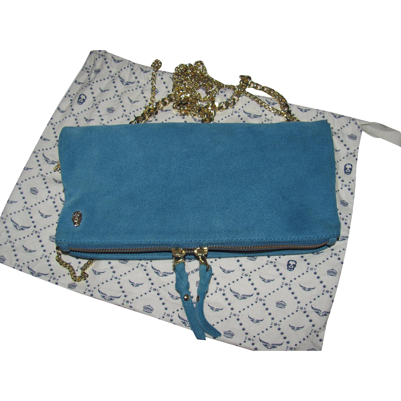 Zadig \u0026 Voltaire Bolso Azul Gamuza ref.33891 - Joli Closet