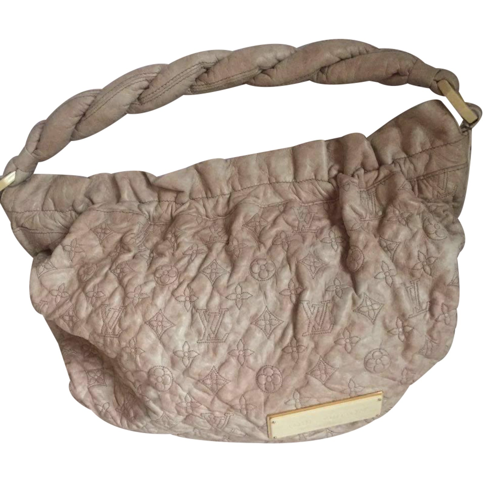 Olympe nimbus leather handbag Louis Vuitton Beige in Leather