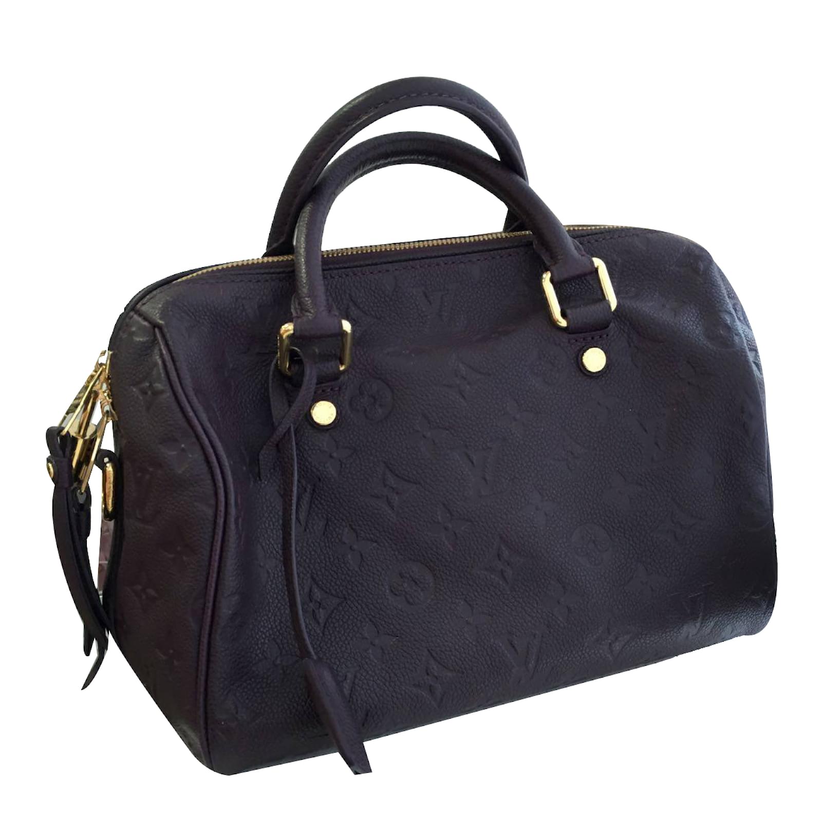 Louis Vuitton Monogram Black Empreinte Speedy 25 Bandouliere - A