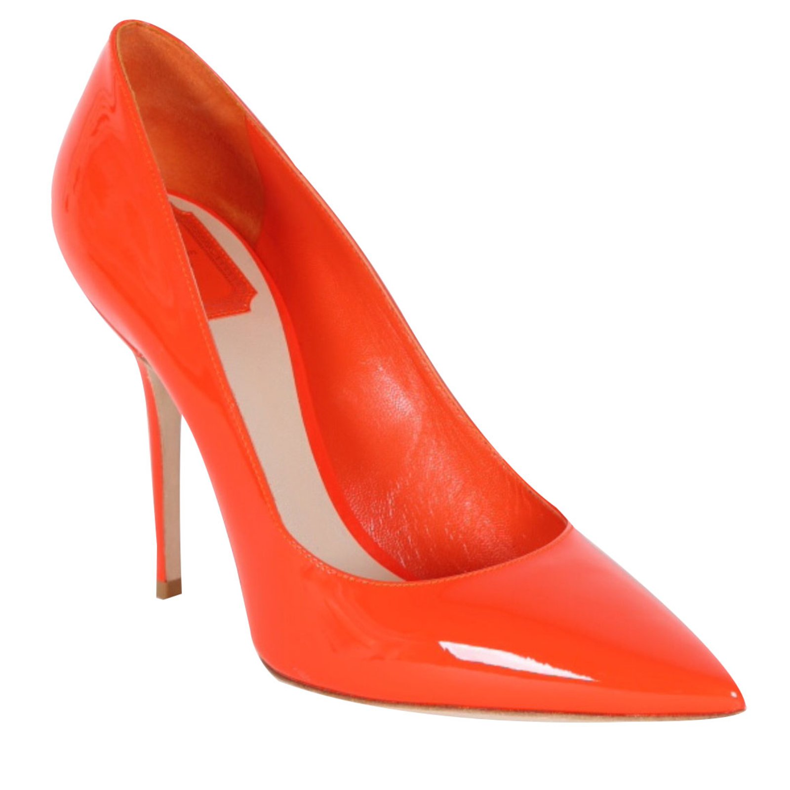 Christian Dior Dior neon orange pumps-NEW Patent leather ref.34361 ...