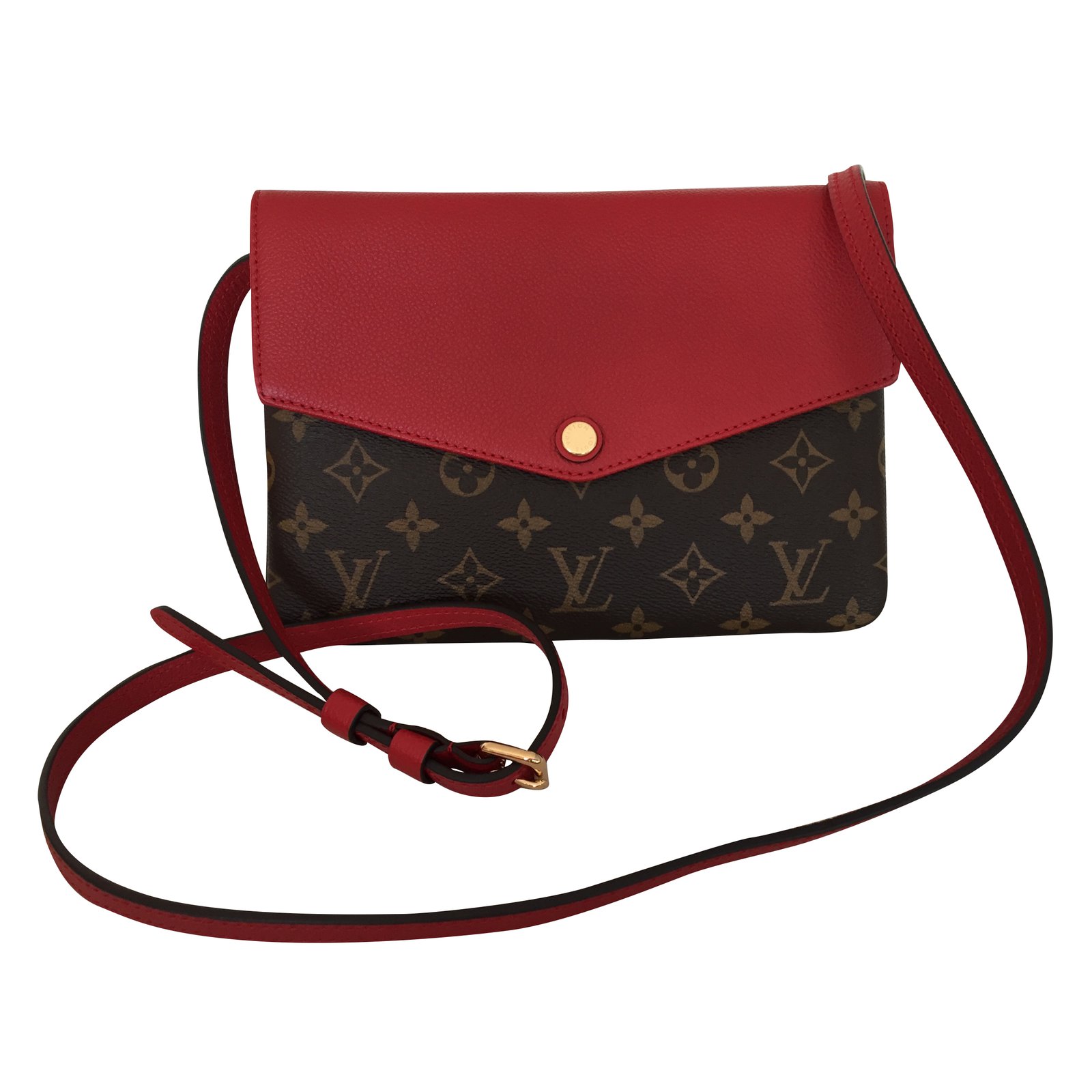 Louis Vuitton Monogram Canvas / Red Leather Twice/Twinset