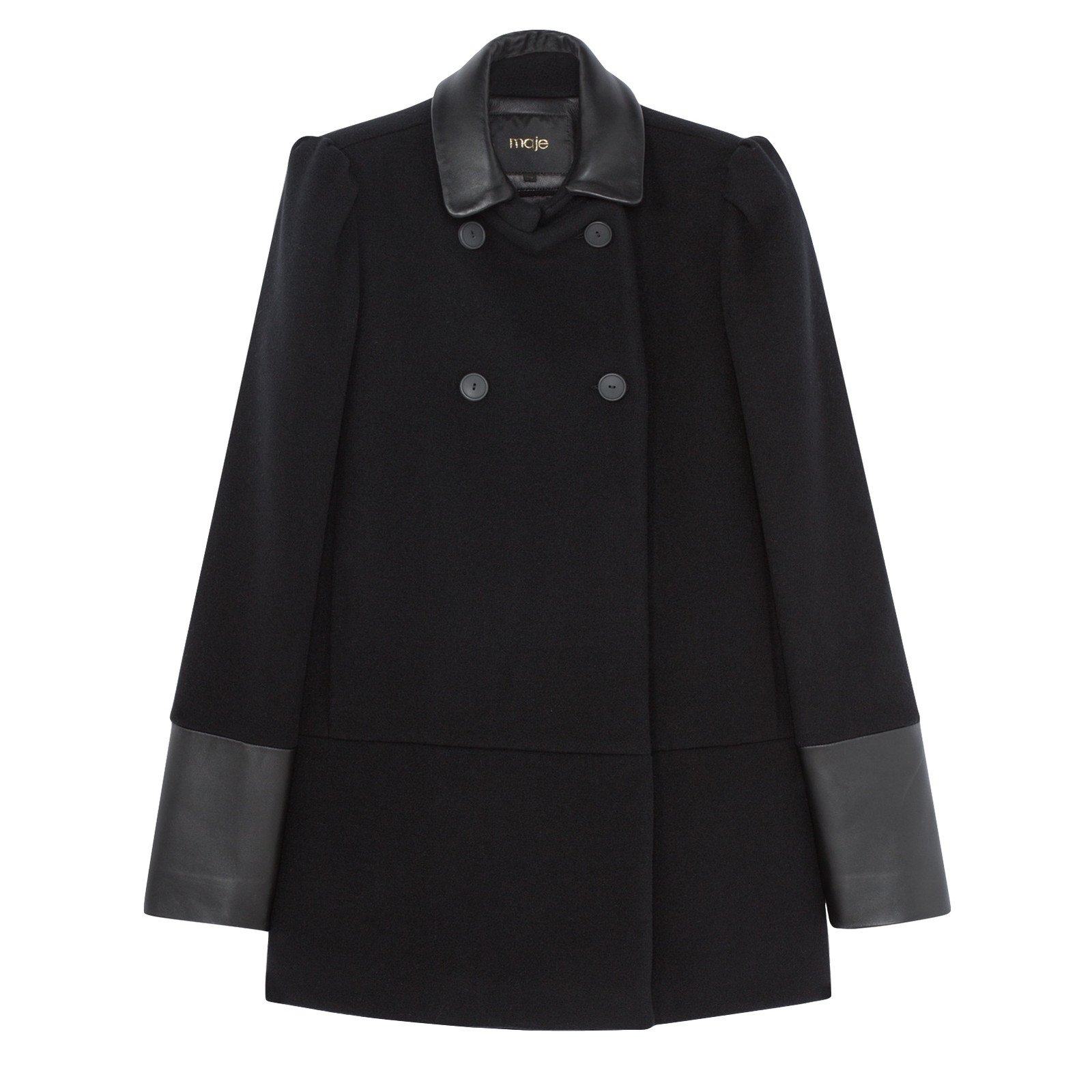 Maje Coat Black Wool ref.34851 - Joli Closet