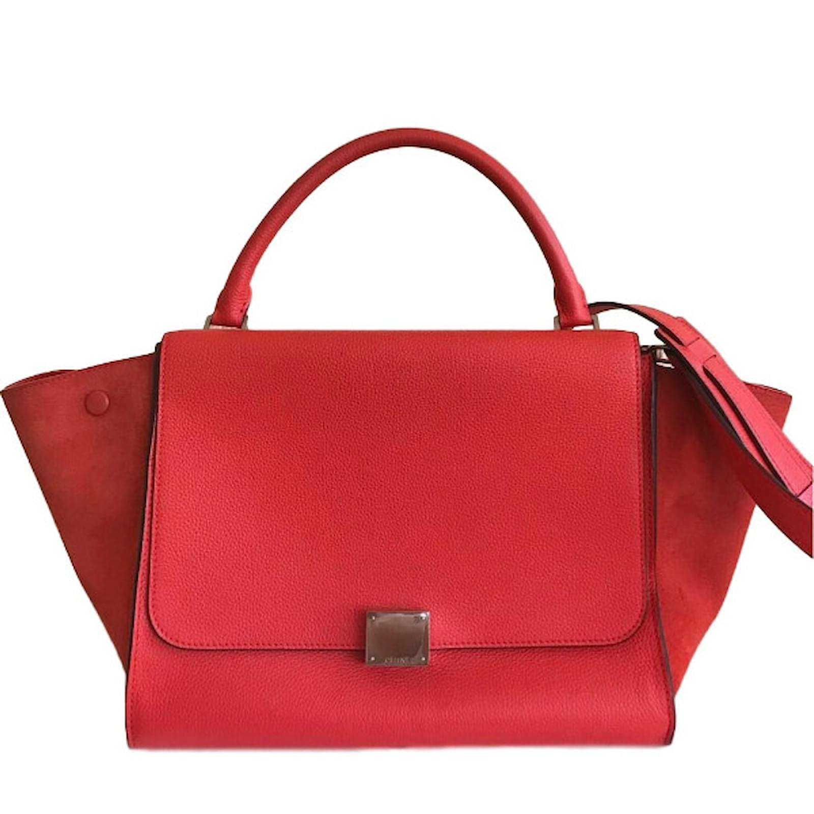 Céline Celine trapeze large Red Leather ref.35012 - Joli Closet