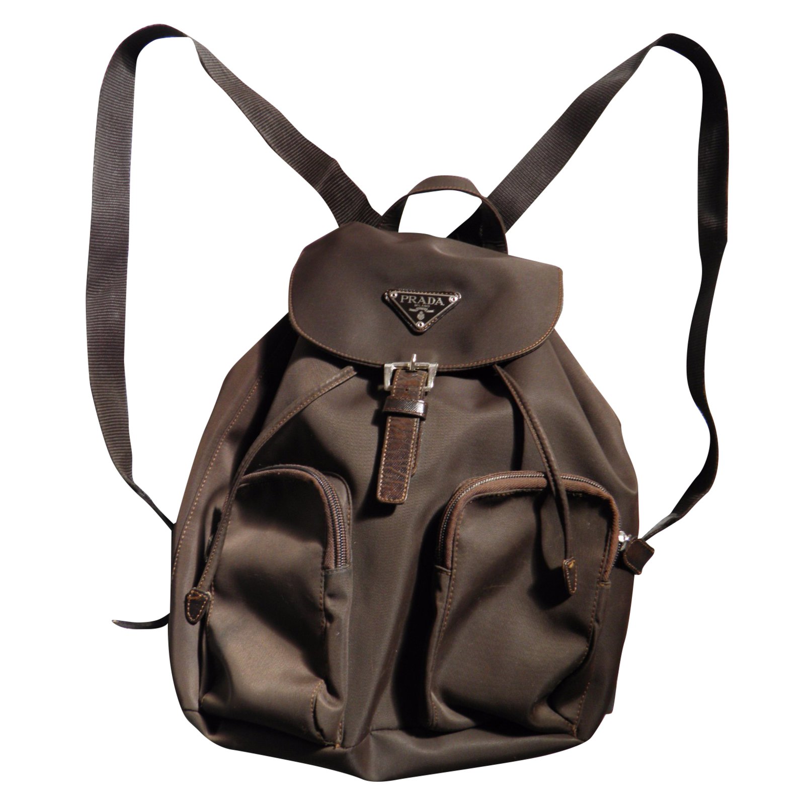 Prada Small Brique Crossbody Bag in Brown Saffiano Leather ref.906400 -  Joli Closet