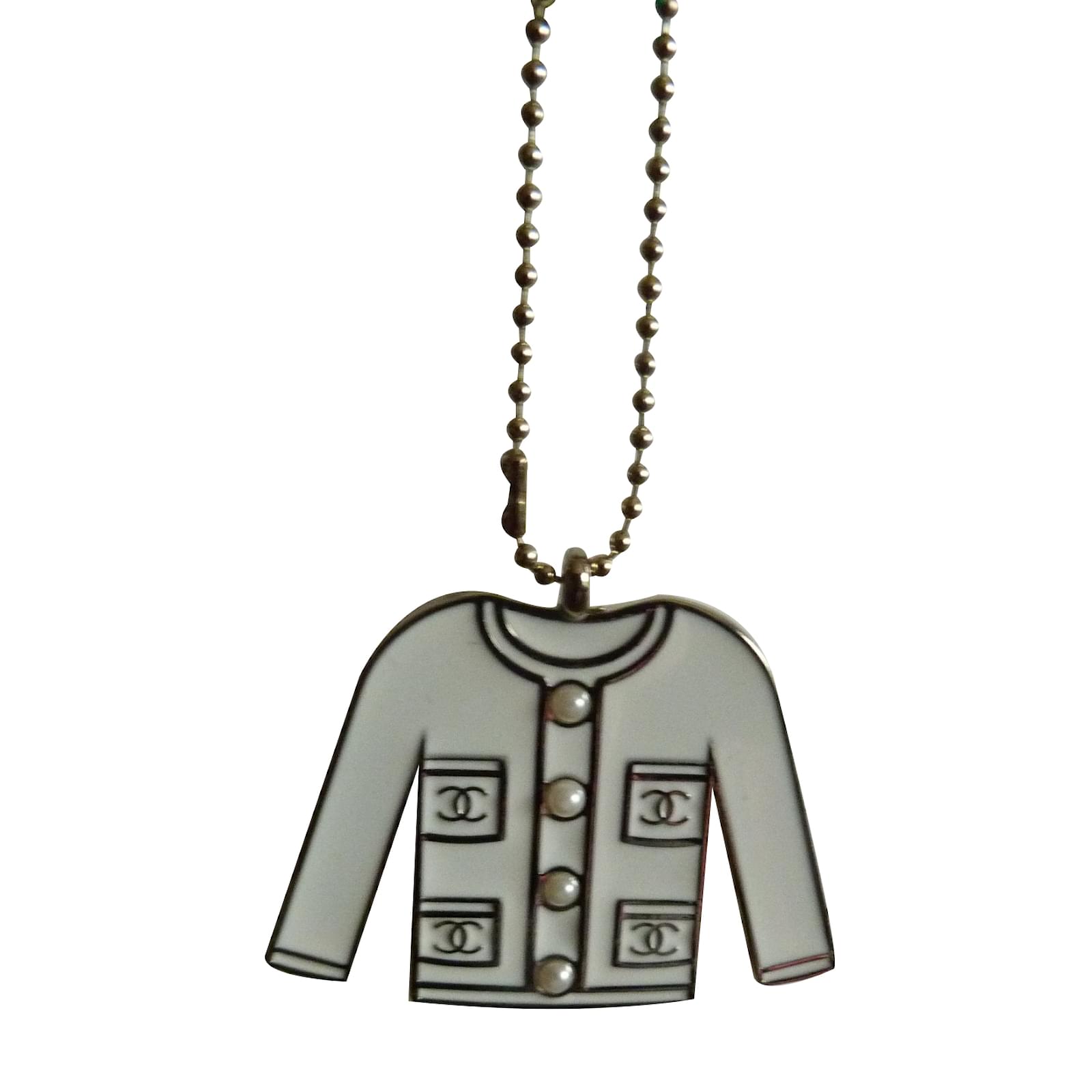 Chanel Bag Charms Vip Gifts Steel White Ref 35247 Joli Closet Chanel Bag Charms Vip Gifts Steel White Ref 35247