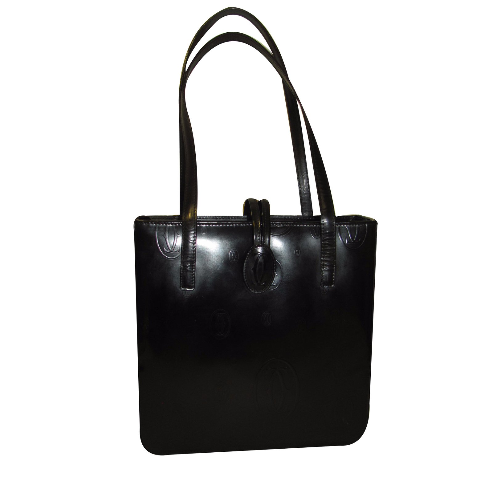 Cartier Handbag Handbags Leather Black 