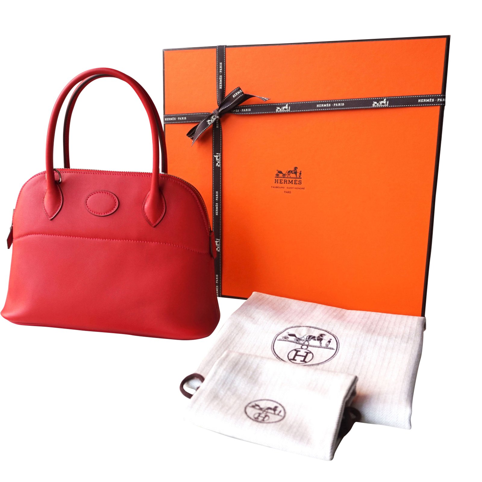 Hermès Bolide 27 Red Leather ref.35636 - Joli Closet
