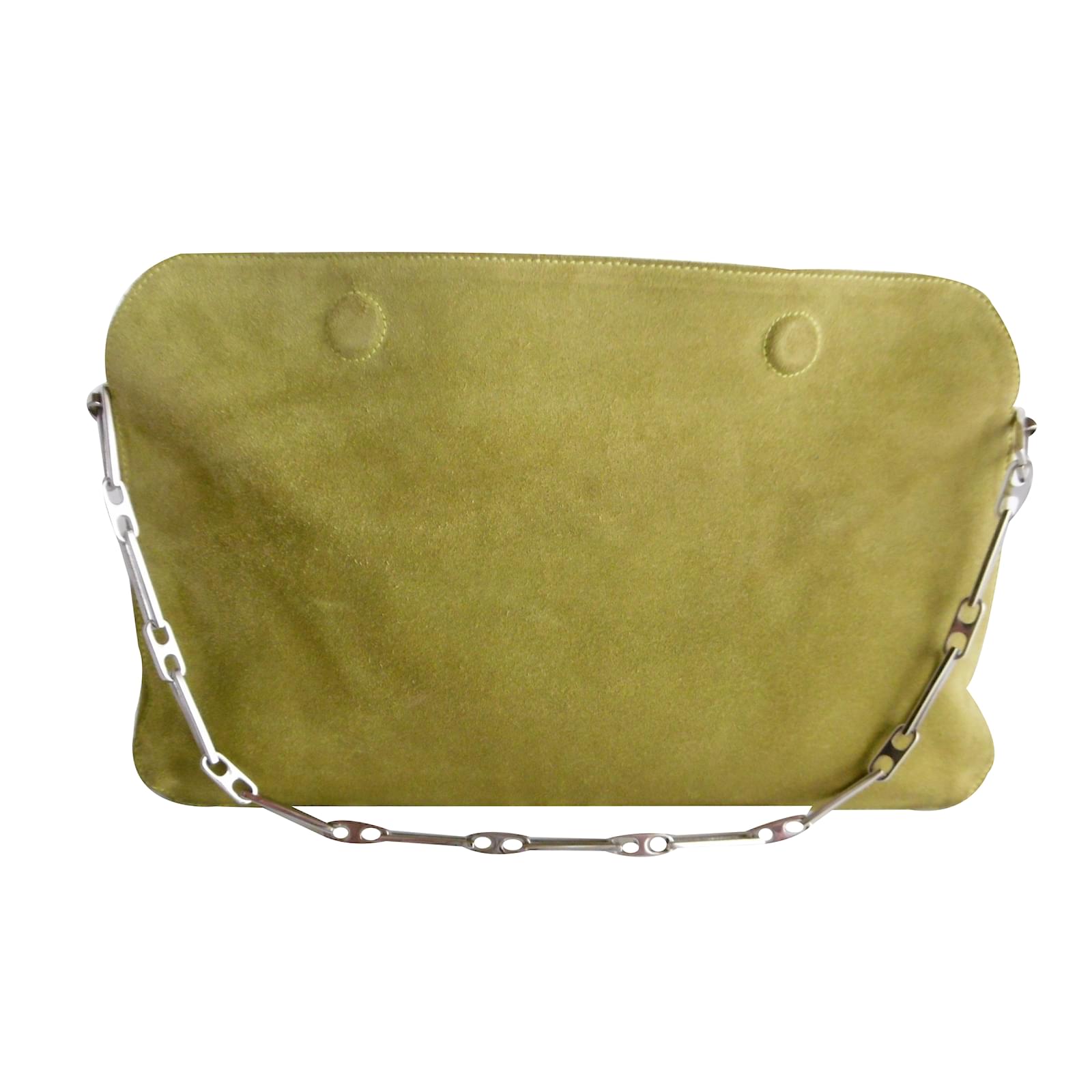 Nina Ricci Rectangular Chain Suede Shoulder Bag Handbags Nina Ricci Rectangular Chain Suede Shoulder Bag Handbags Green Ref 35811