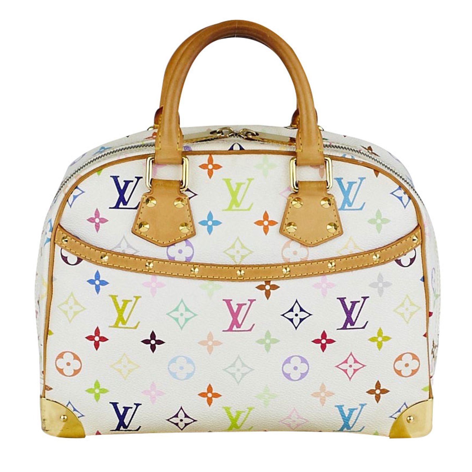 Louis Vuitton Monogram Multicolore Trouville Handbags Leather White ref.35978 - Joli Closet