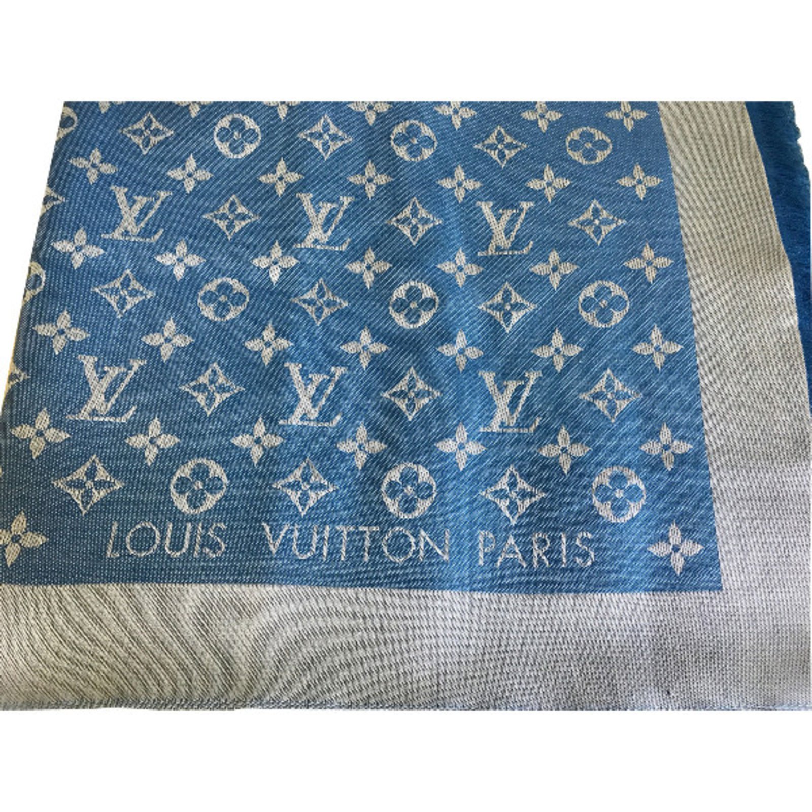 Louis Vuitton Monogram Silk Blend Denim Shawl