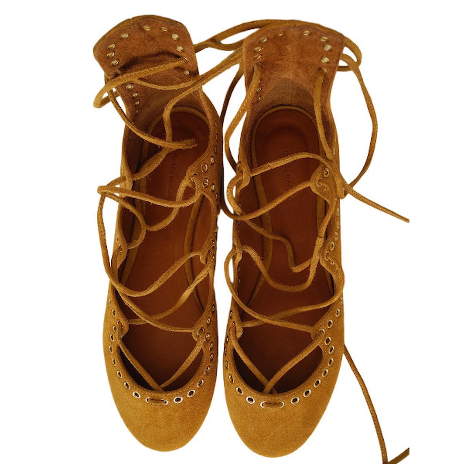 Isabel Marant Ballerine Leo Caramello Scamosciato Joli