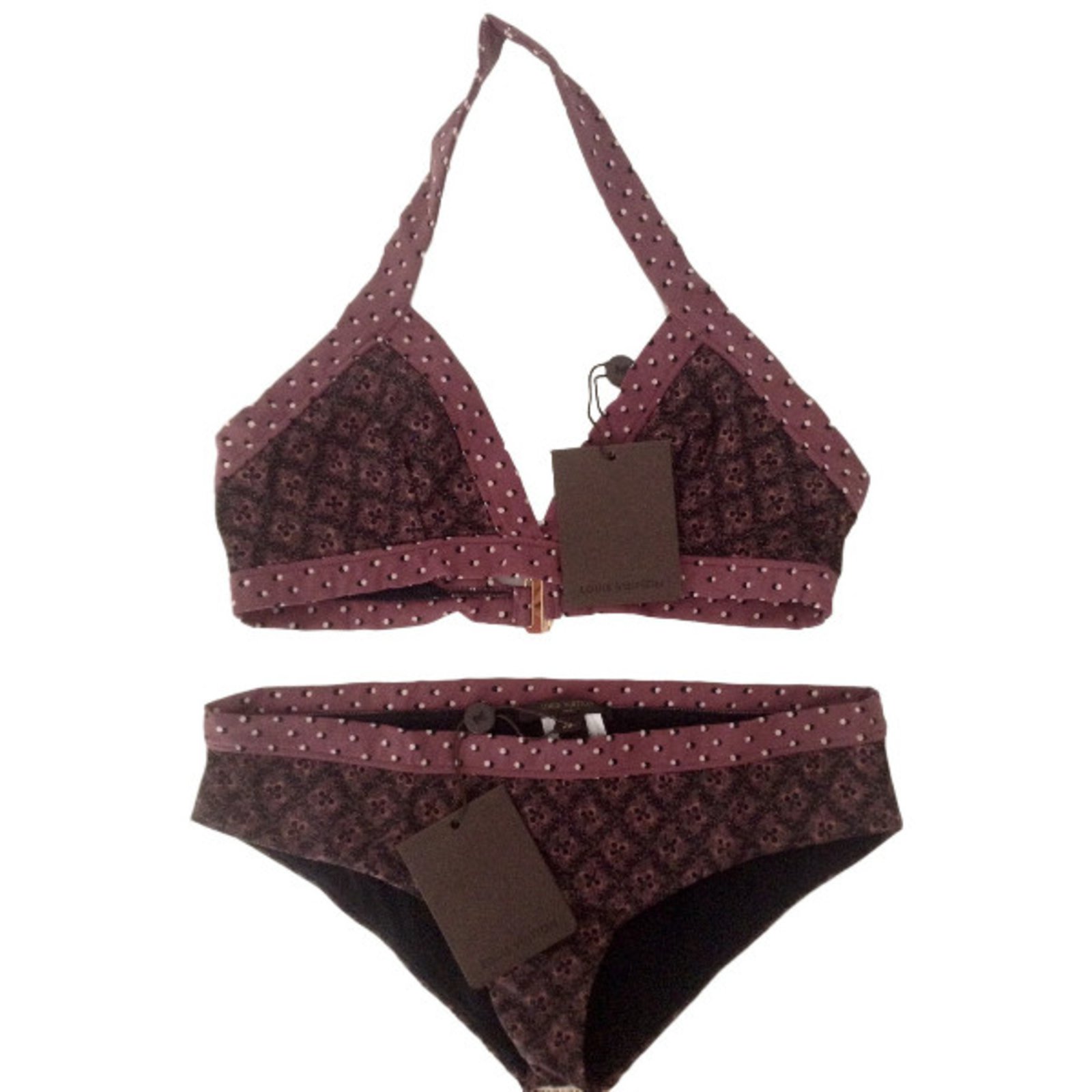 Pre-owned Louis Vuitton Two-piece Swimsuit In Brown