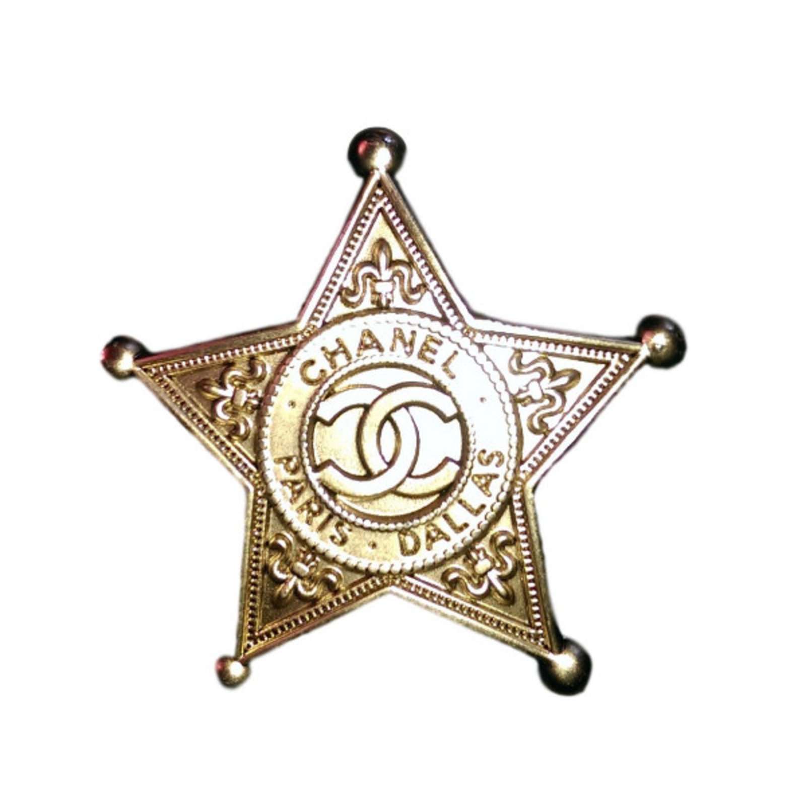 Chanel Dallas paris sheriff star Golden Steel  - Joli Closet