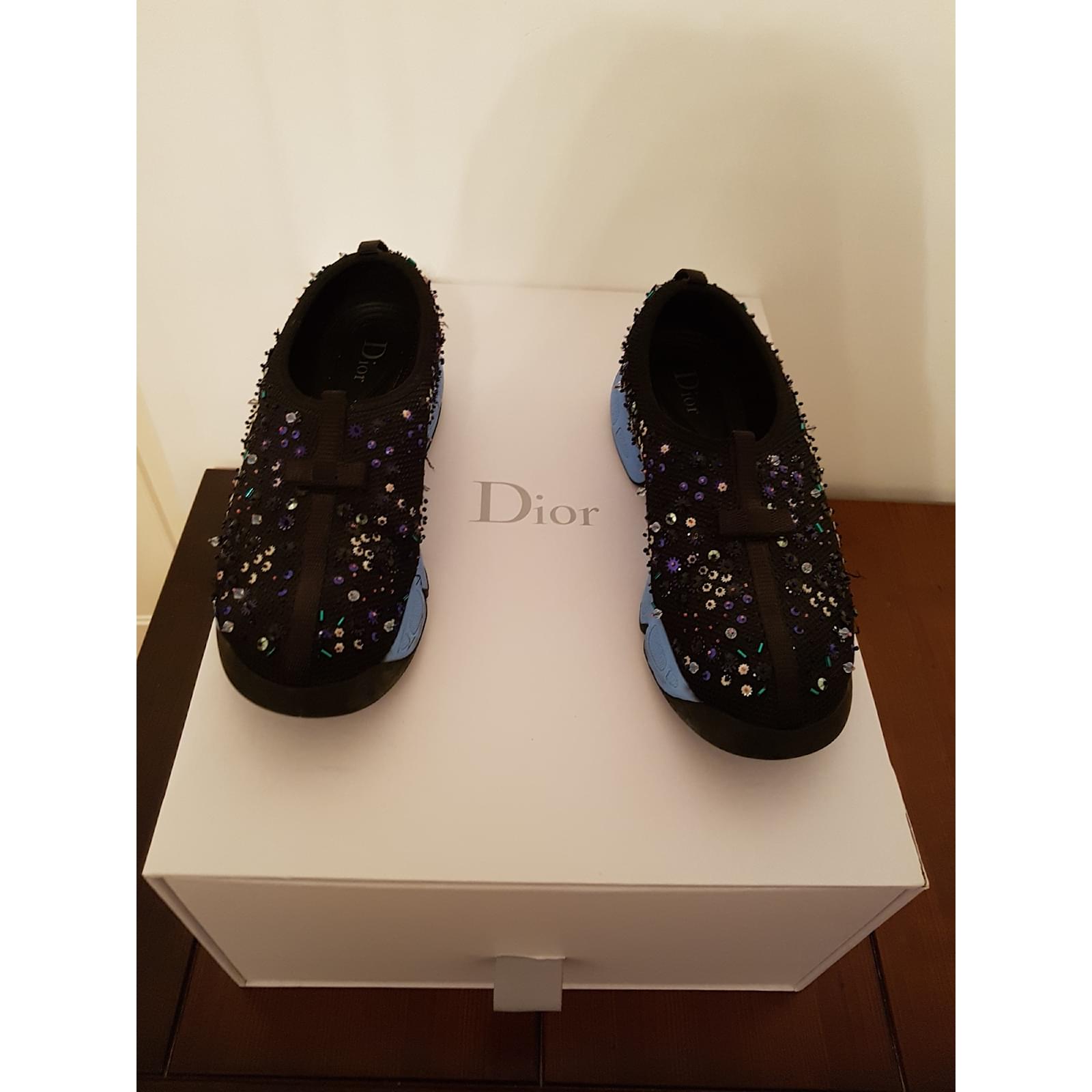 Dior espadrillas Blu Panno ref.30160 - Joli Closet
