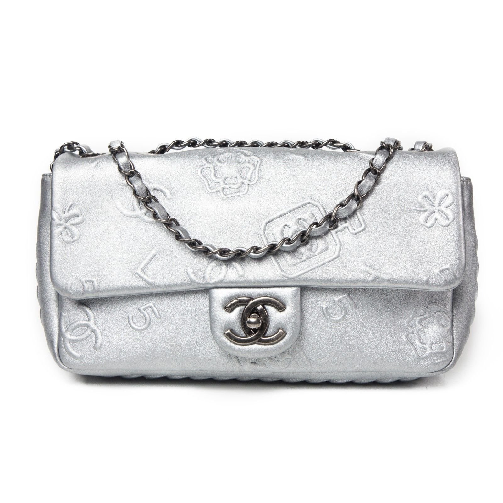 Chanel Jumbo Lucky Charms Bag Silvery Leather ref.37031 - Joli Closet