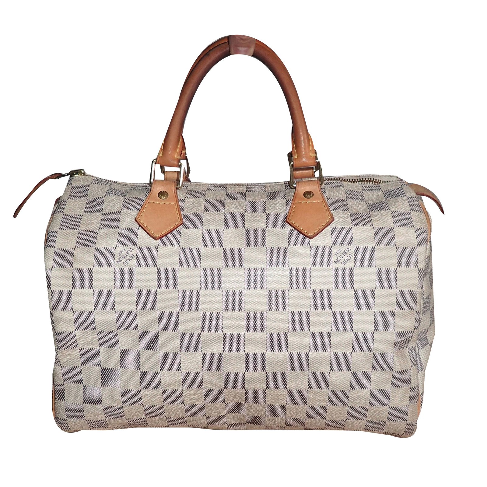 Speedy Louis Vuitton Handtaschen Weiß Beige Leder ref.37255 - Joli Closet