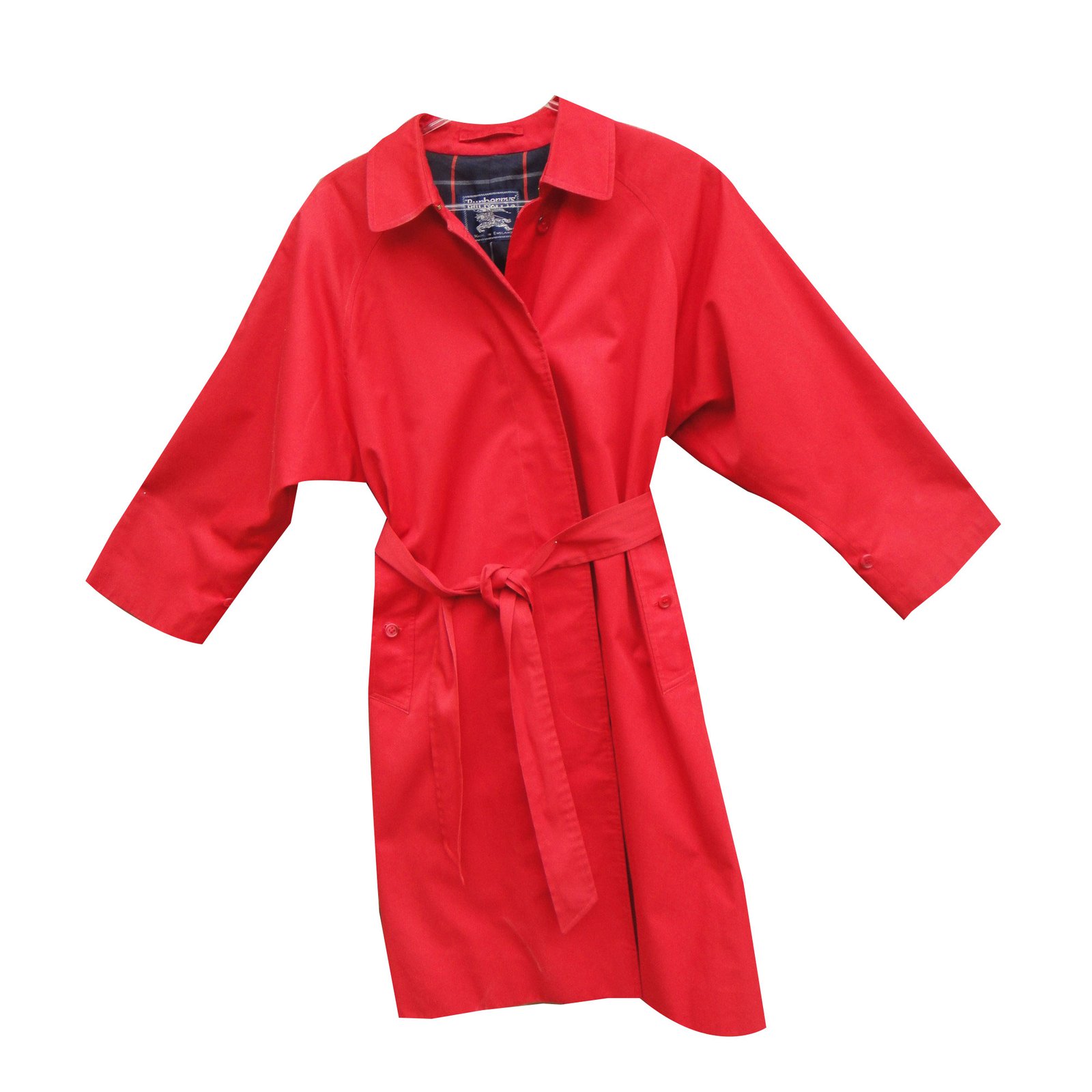 vintage red burberry trench coat