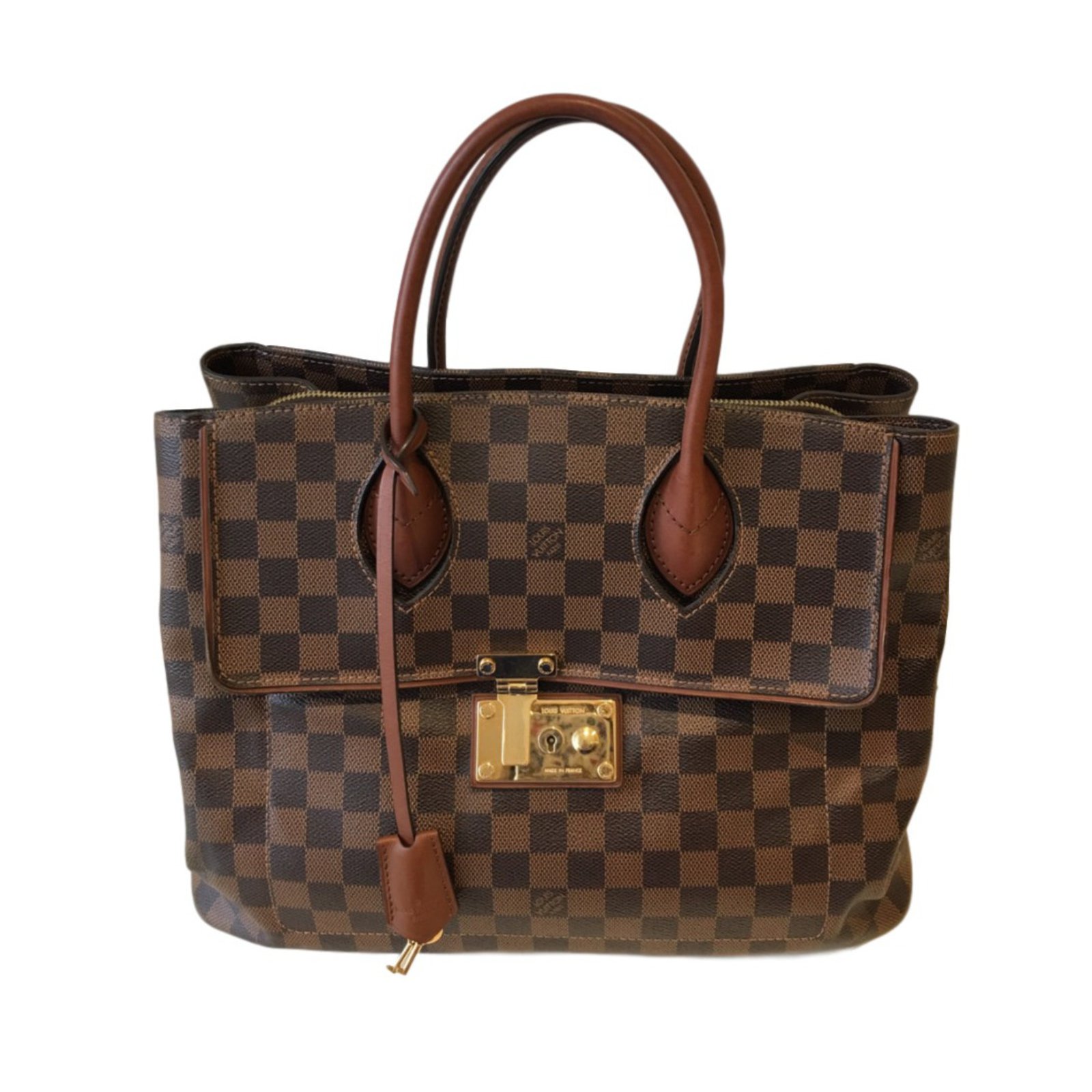Louis Vuitton ASCOT Damier ébene Brown Leather ref.38714 - Joli Closet