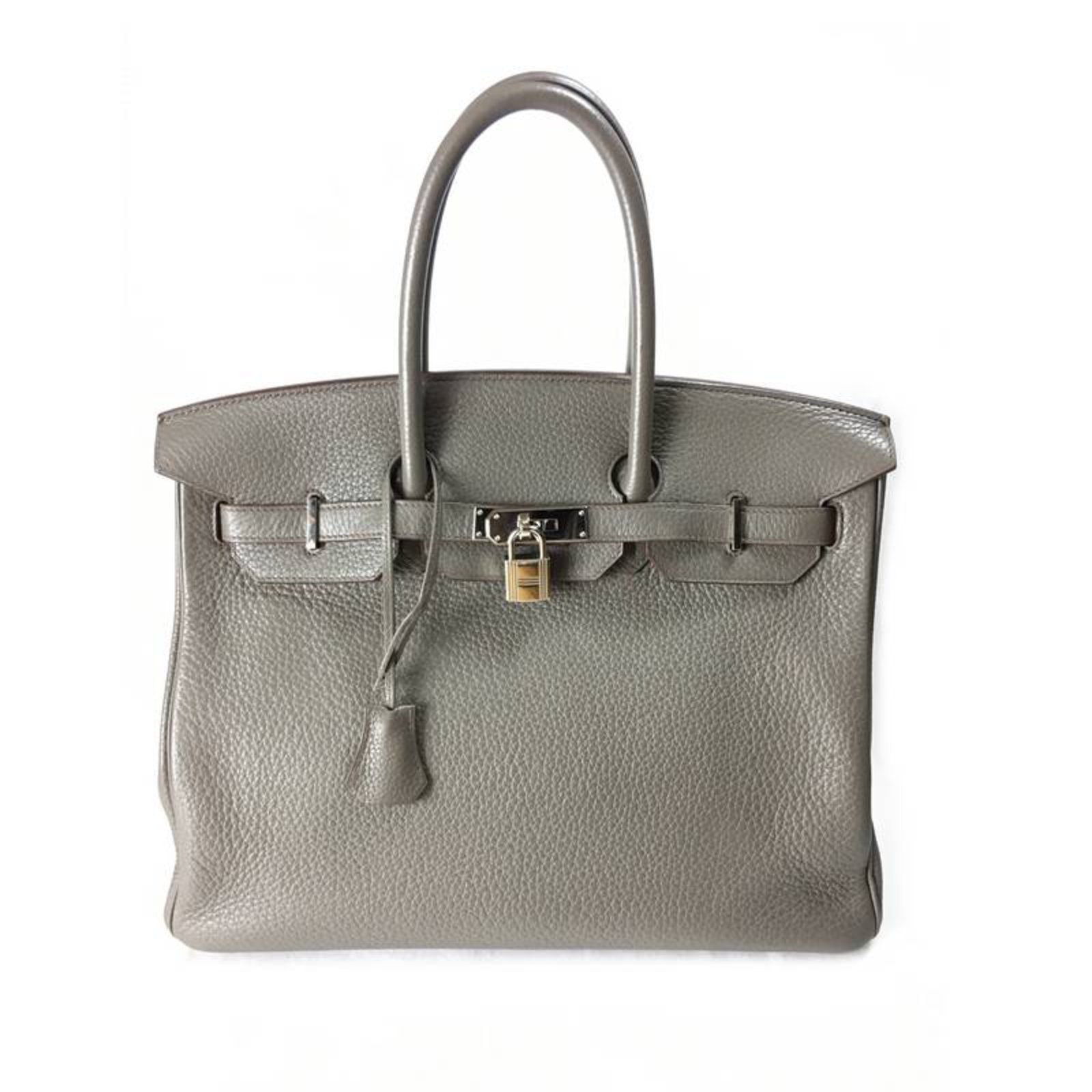 Hermès Hermes Birkin 35 Clemence Etain SHW Grey Leather ref.38734 ...