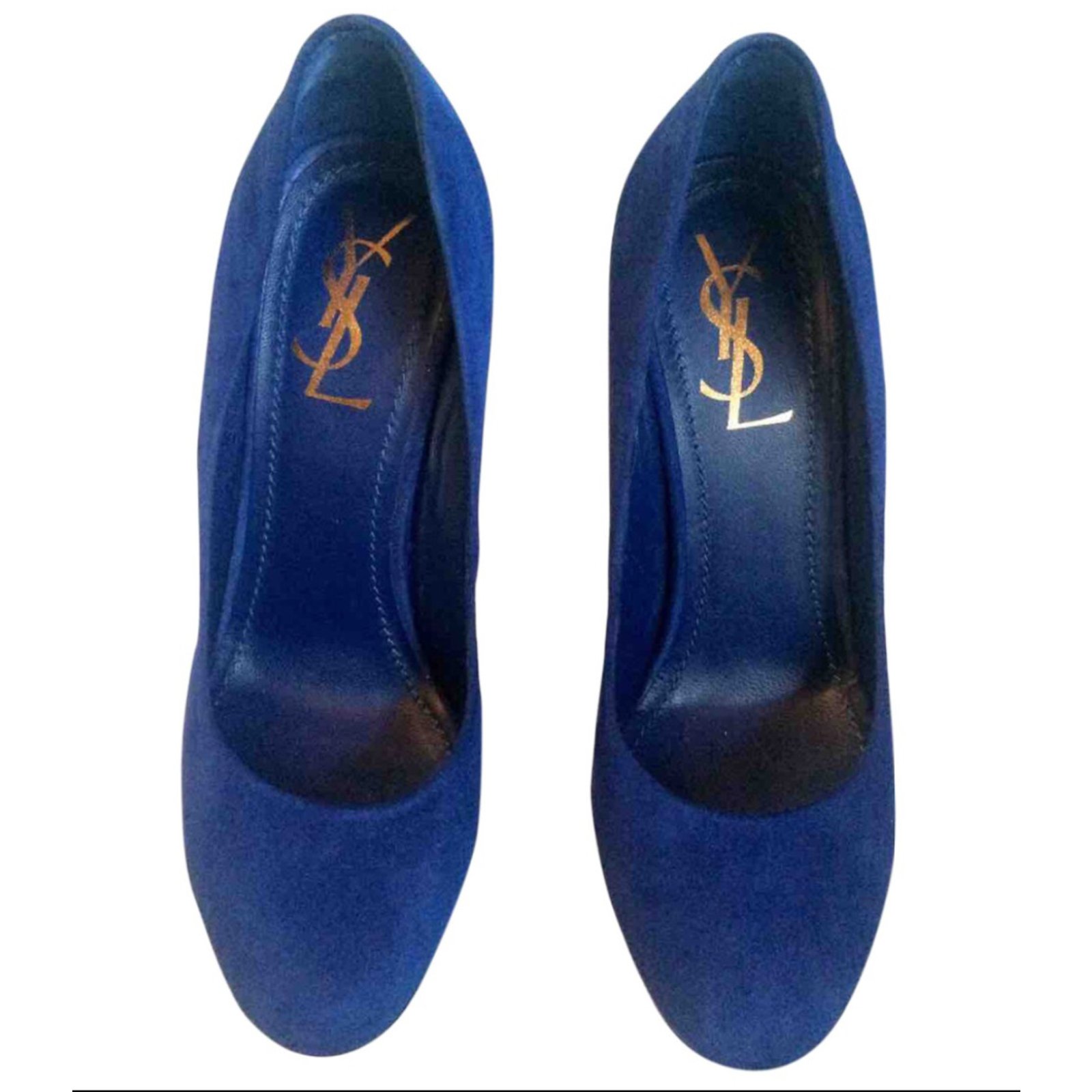 Yves Saint Laurent Heels Blue Leather ref.38854 - Joli Closet