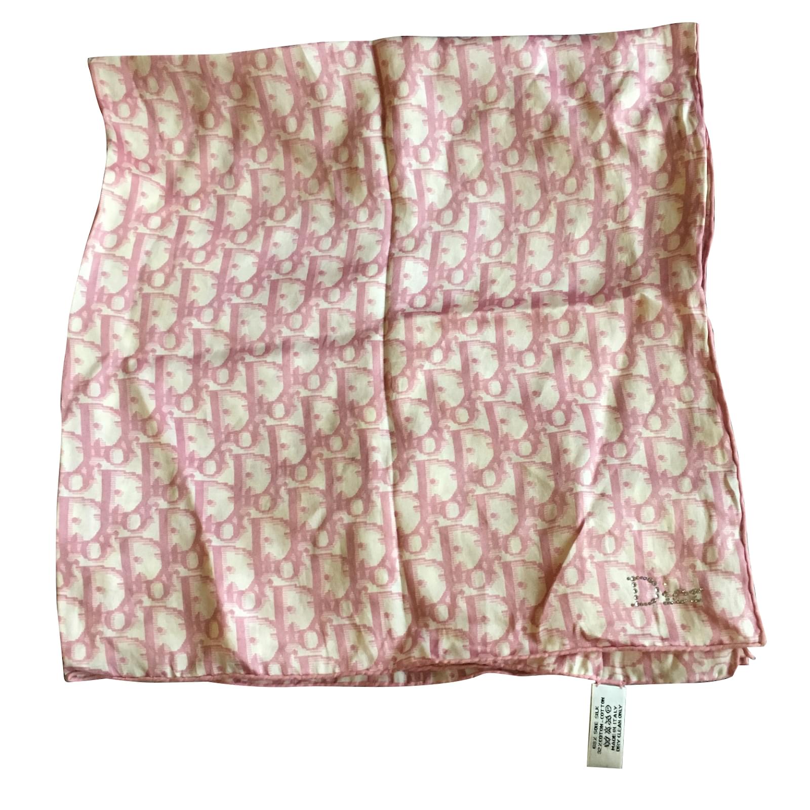 Dior Silk scarves Pink Cotton ref.147427 - Joli Closet