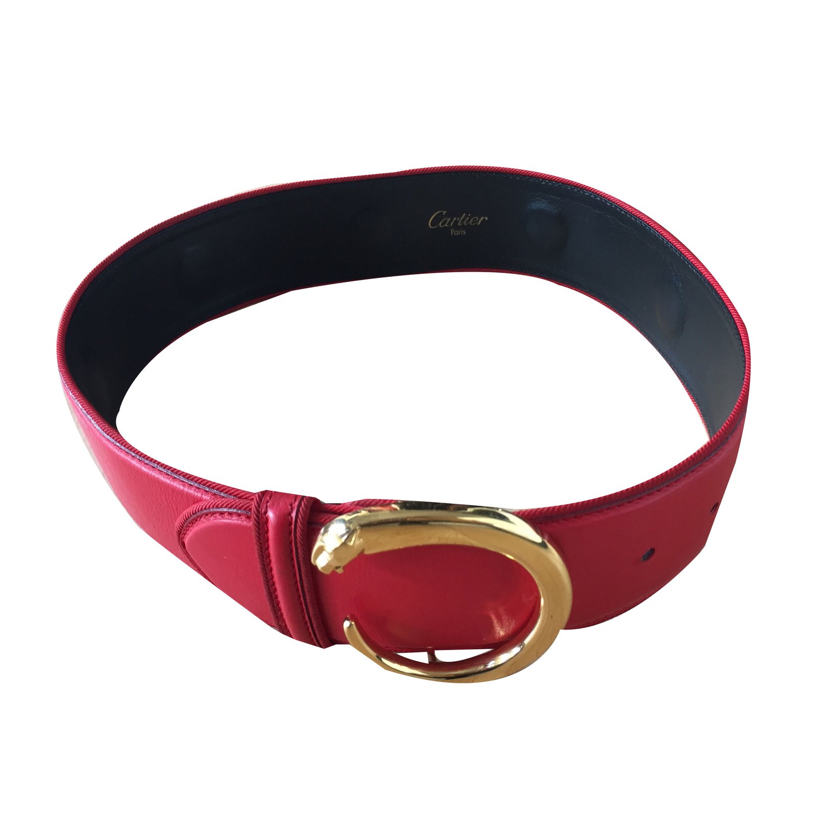 Cartier Belt Belts Leather Red ref 