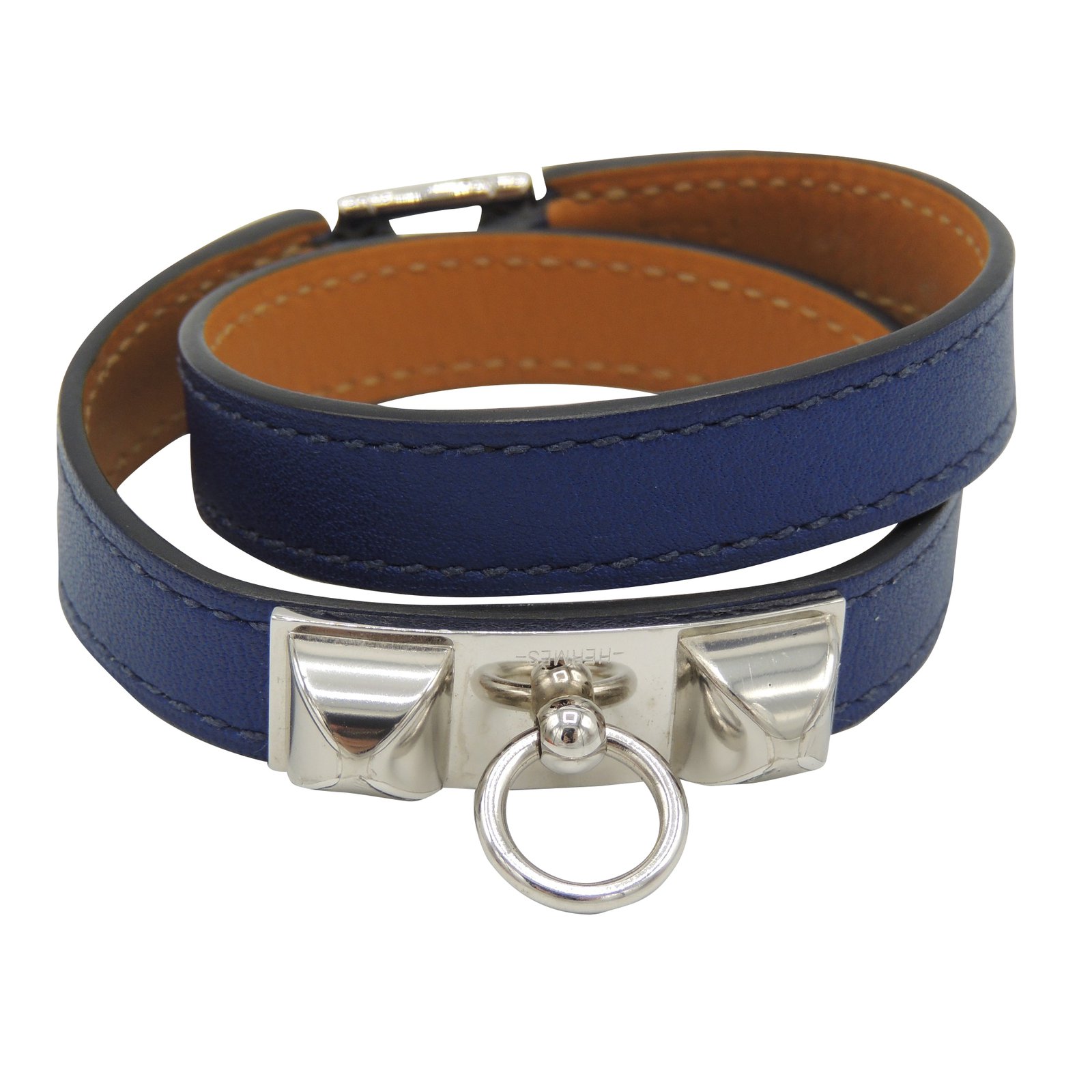 Hermès Bracelets Navy blue Leather ref.39284 - Joli Closet