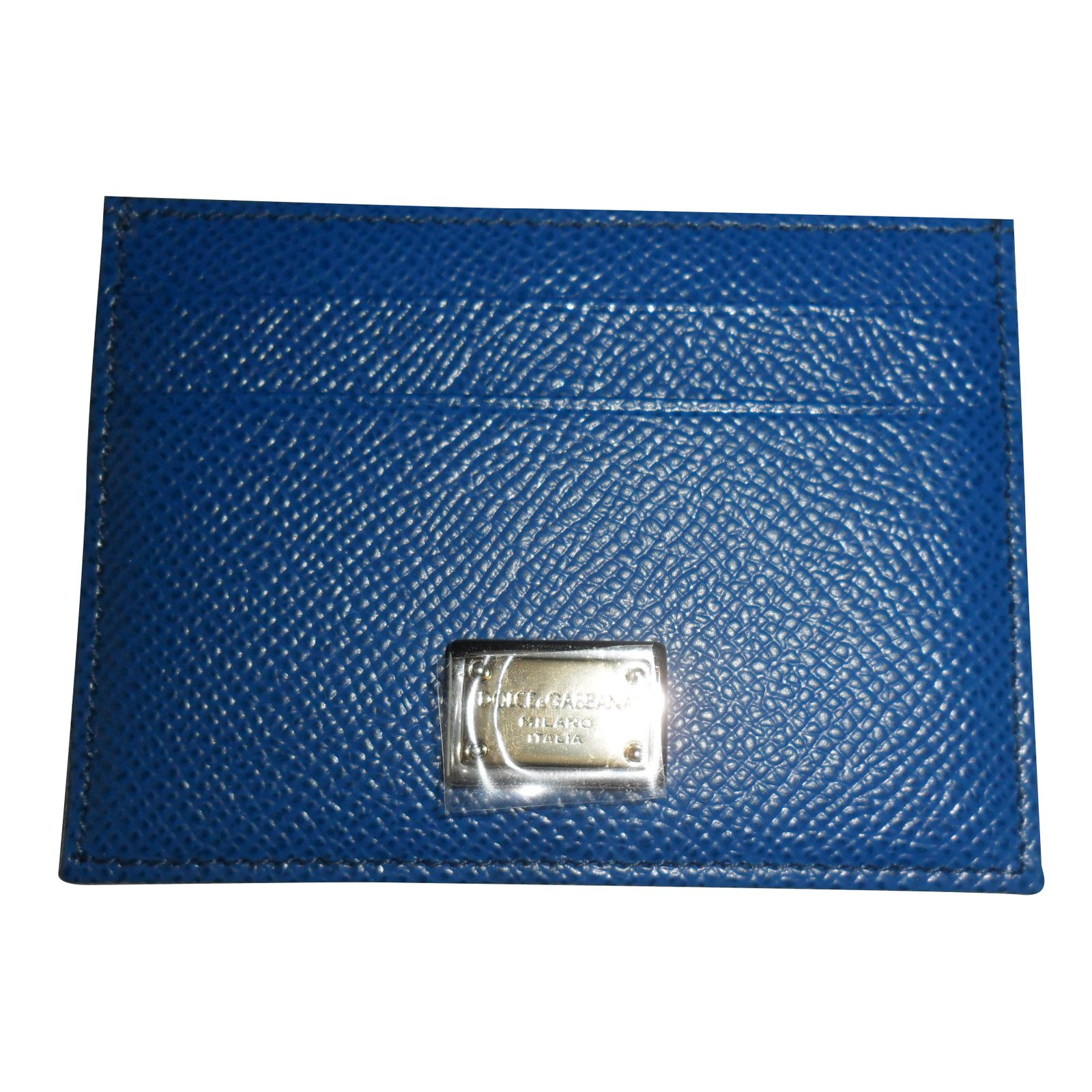 DOLCE & GABBANA MEN'S CREDIT CARDS HOLDER Blue Leather ref.39486 - Joli ...