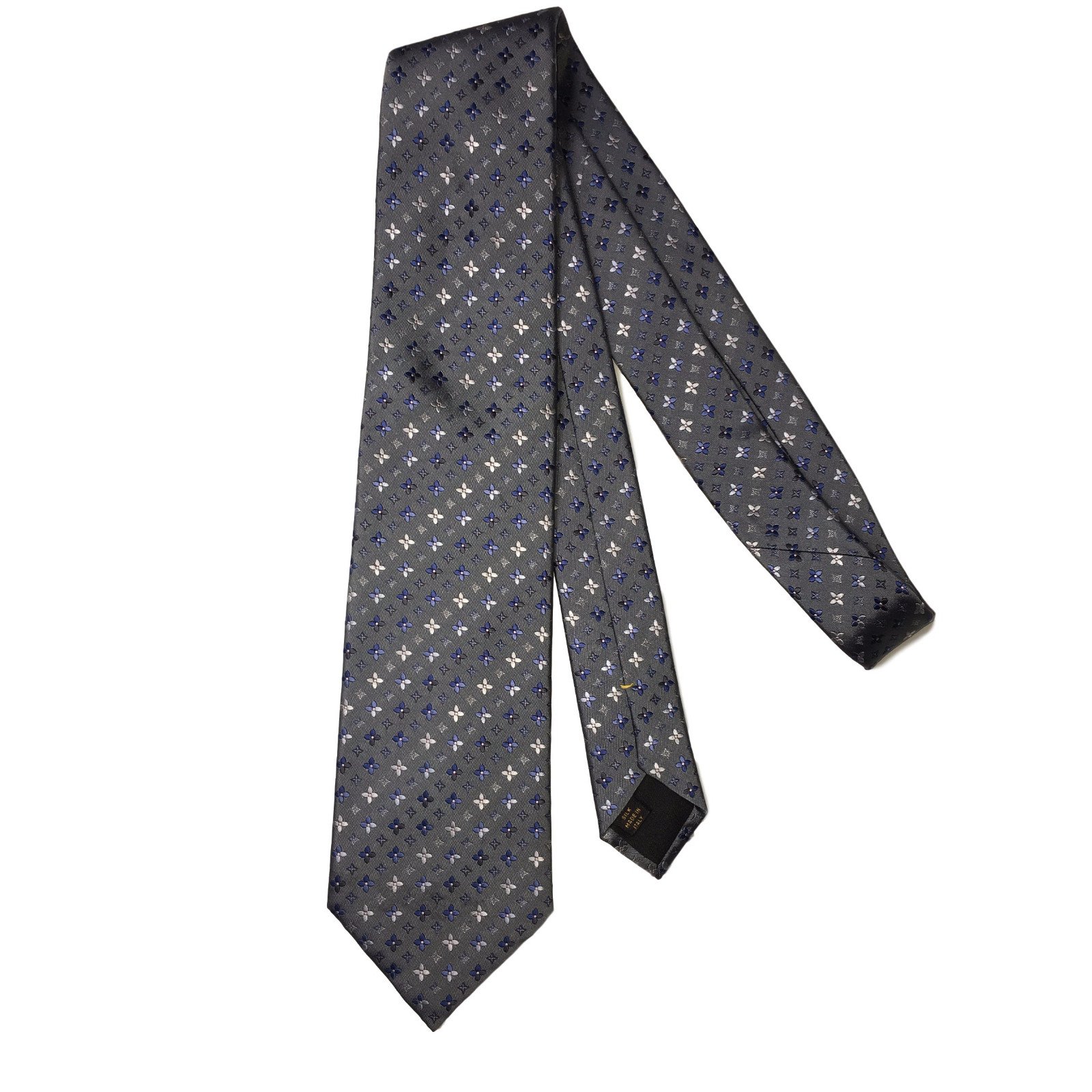 Louis Vuitton Corbata Azul Gris Seda ref.39724 - Joli Closet