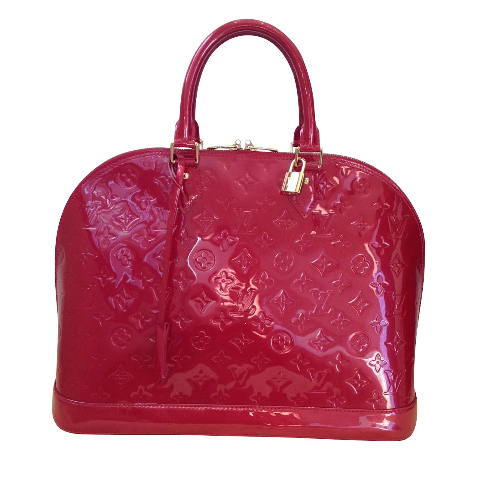 Louis Vuitton Alma Handbags Patent Leather Red Ref 39877 Joli Closet Louis Vuitton Alma Handbags Patent Leather Red Ref 39877