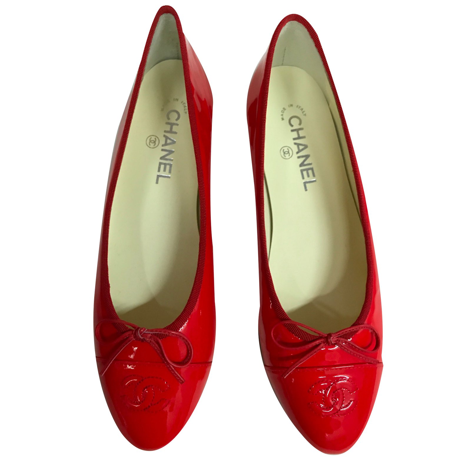 Chanel patent leather Ballerinas Red ref.39993 - Joli Closet