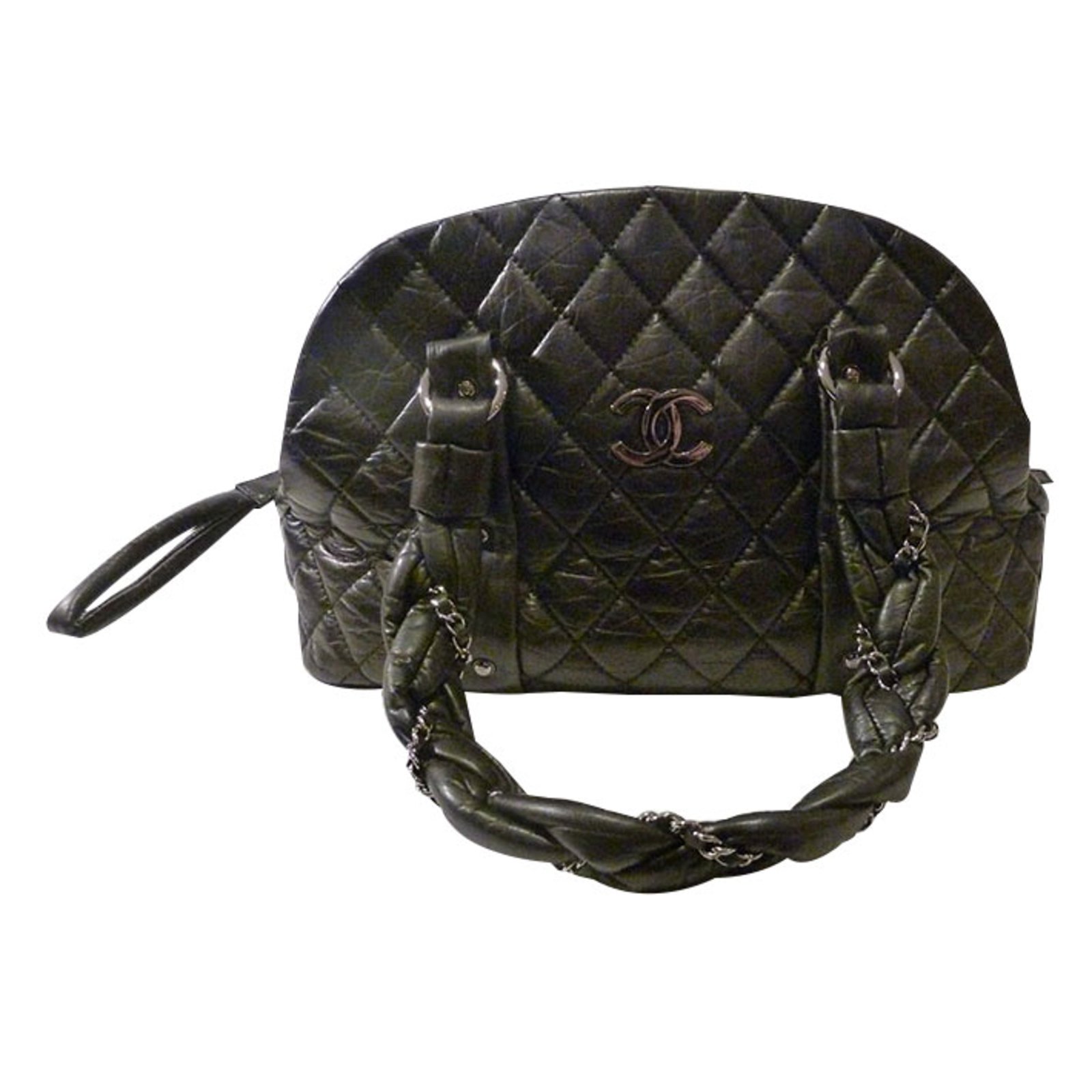 Chanel Lady Braid Bowler Tote Bag Black Leather ref.40385 - Joli Closet