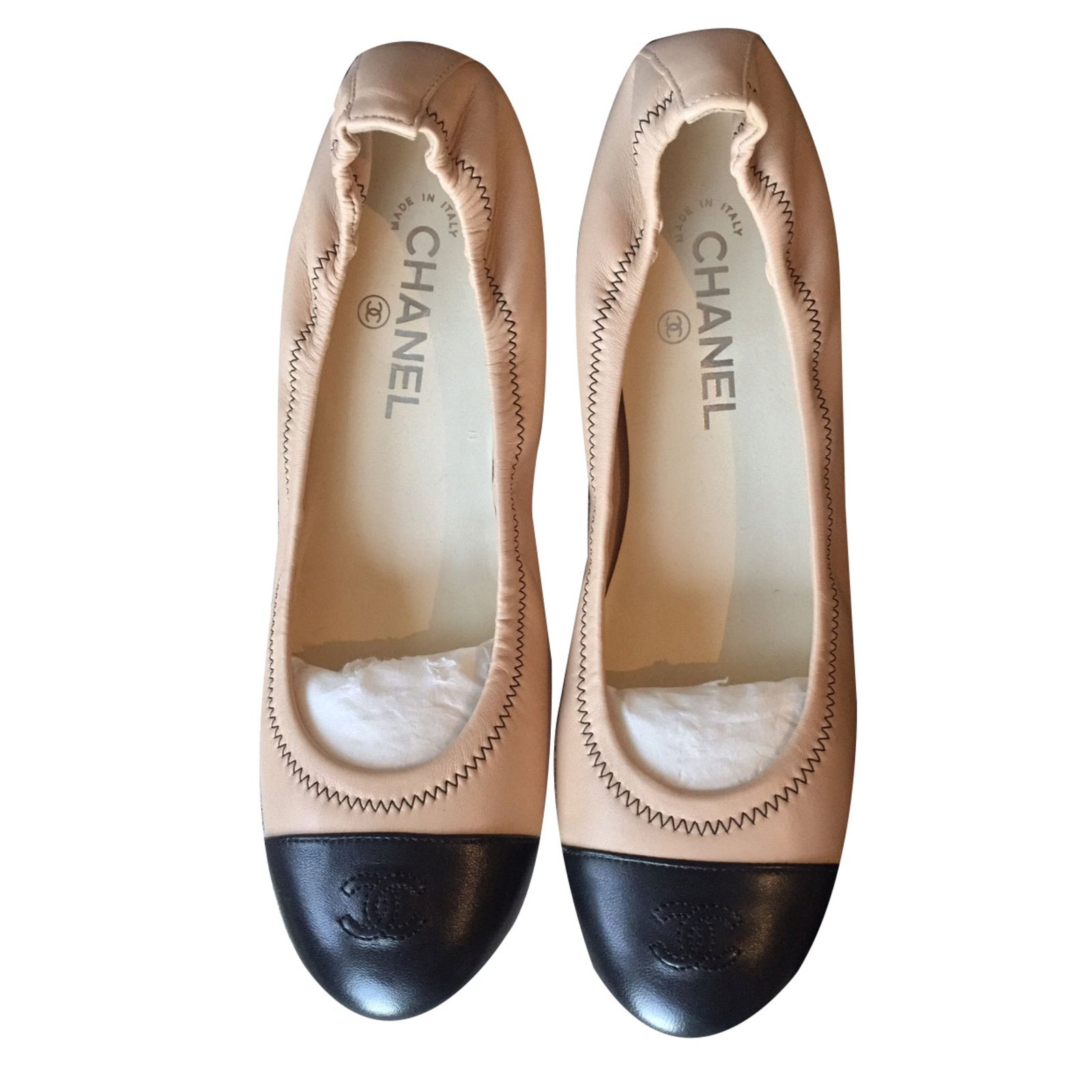 Chanel Ballerinas Beige Leather  - Joli Closet