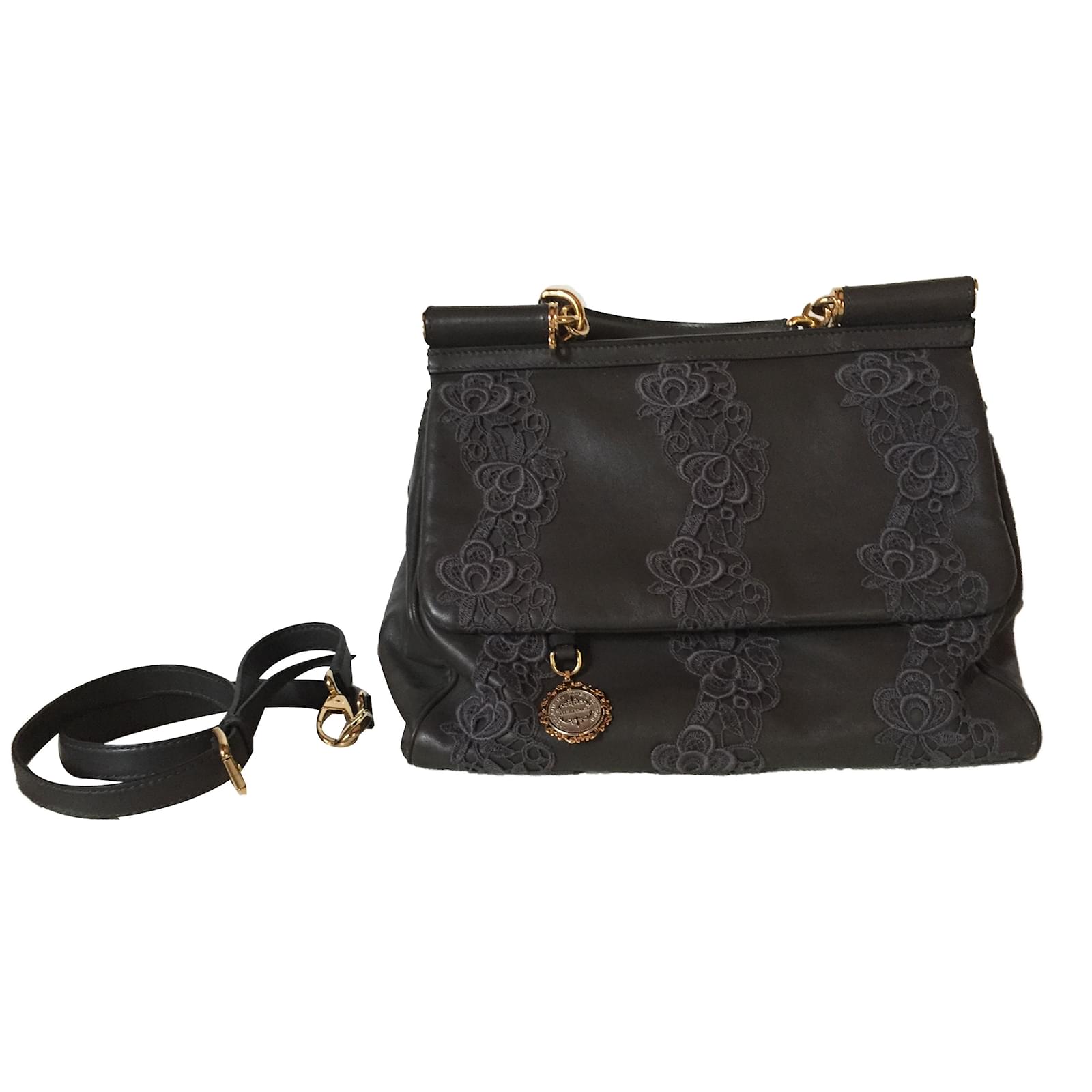 Dolce Gabbana Sicily Bag Handbags Lambskin Grey Dolce Gabbana Sicily Bag Handbags Lambskin Grey Ref 40701