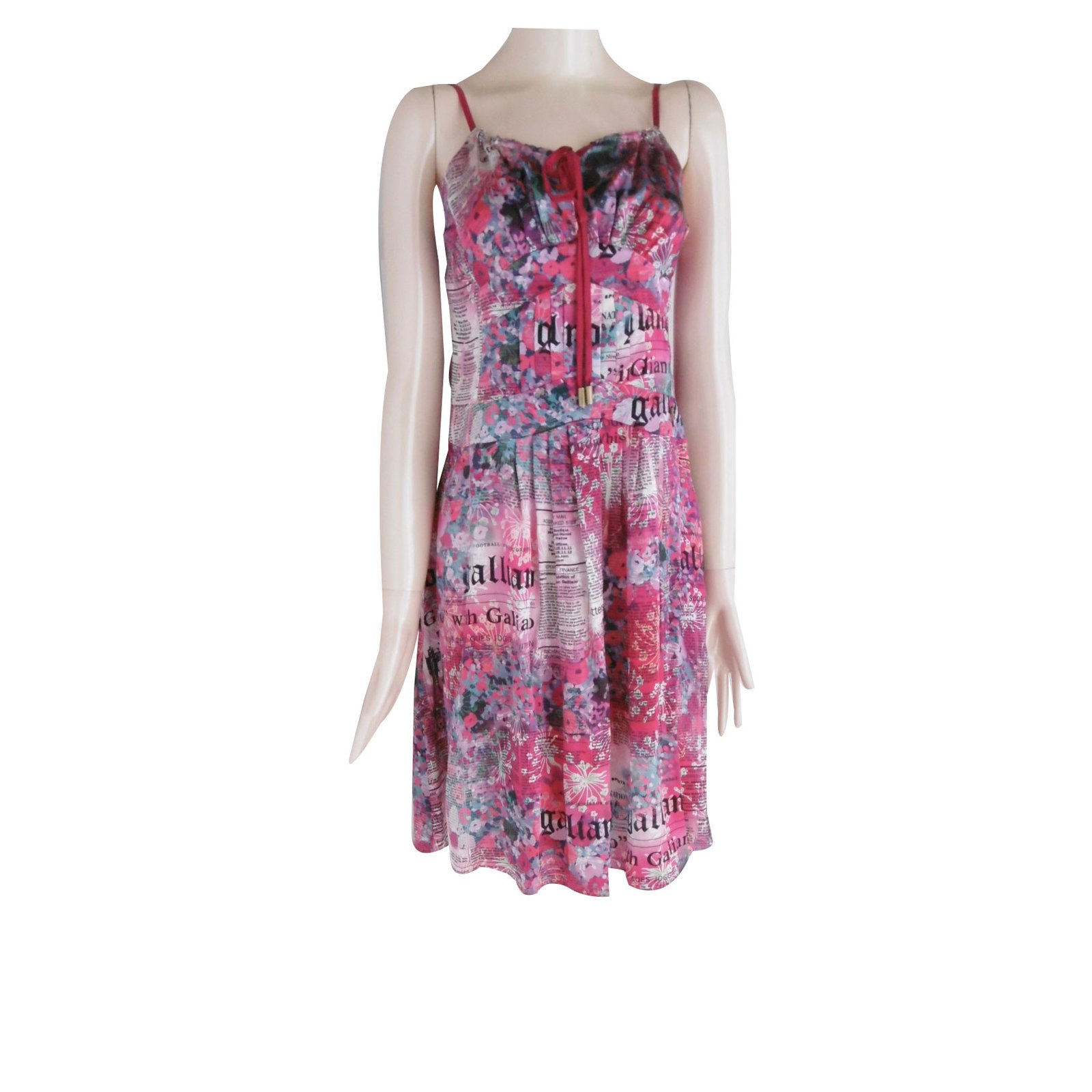 Silk mid-length dress John Galliano Multicolour size M