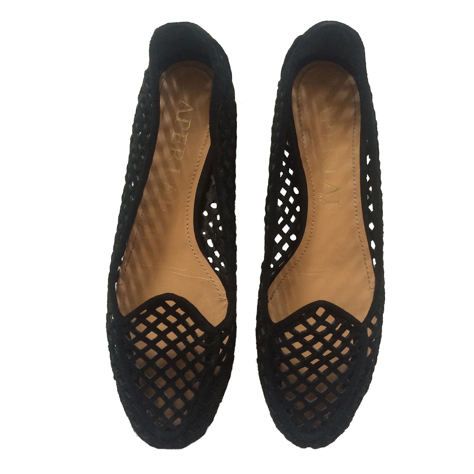 Aperlai Flats Black Suede ref.40995 Joli Closet