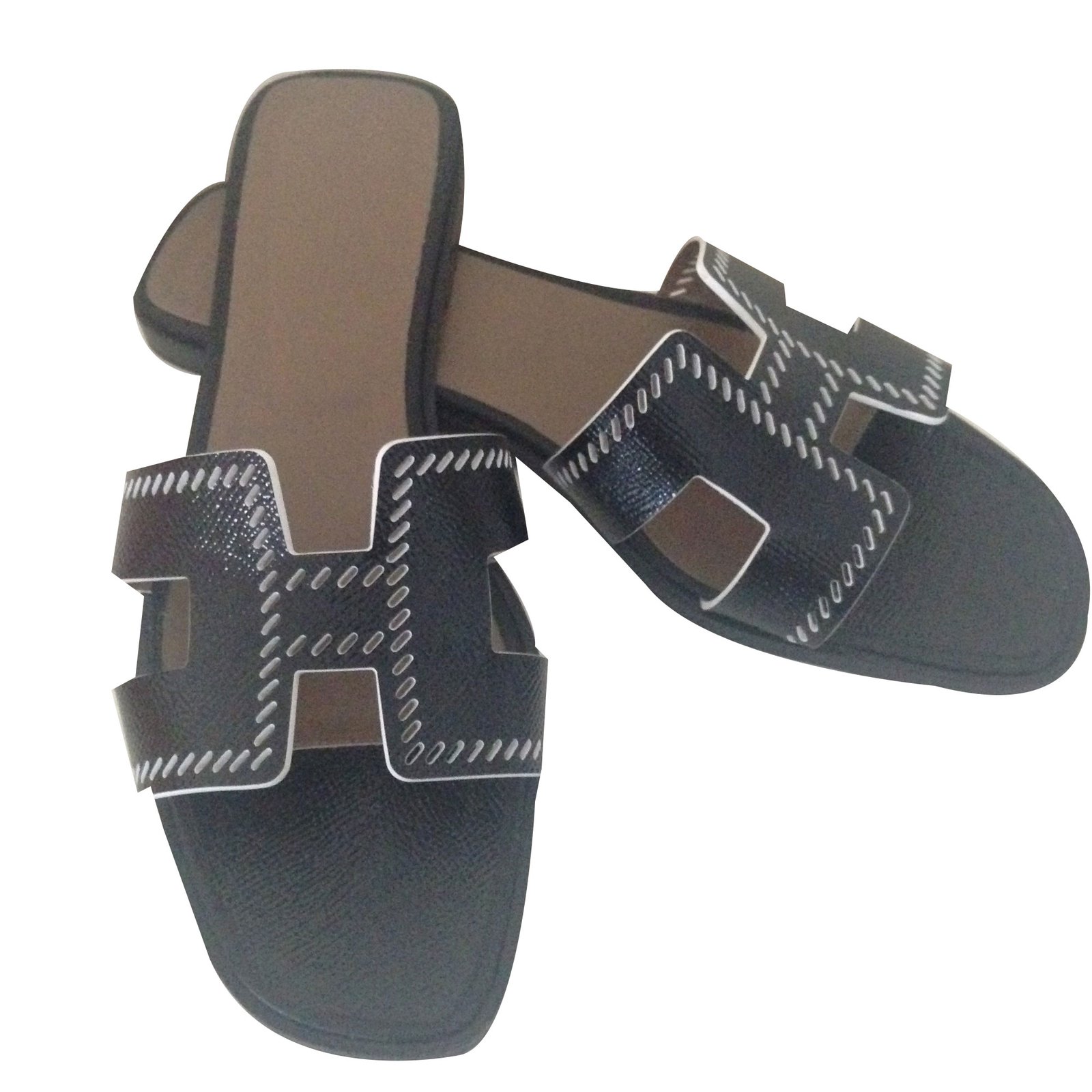 hermes sandals black patent leather