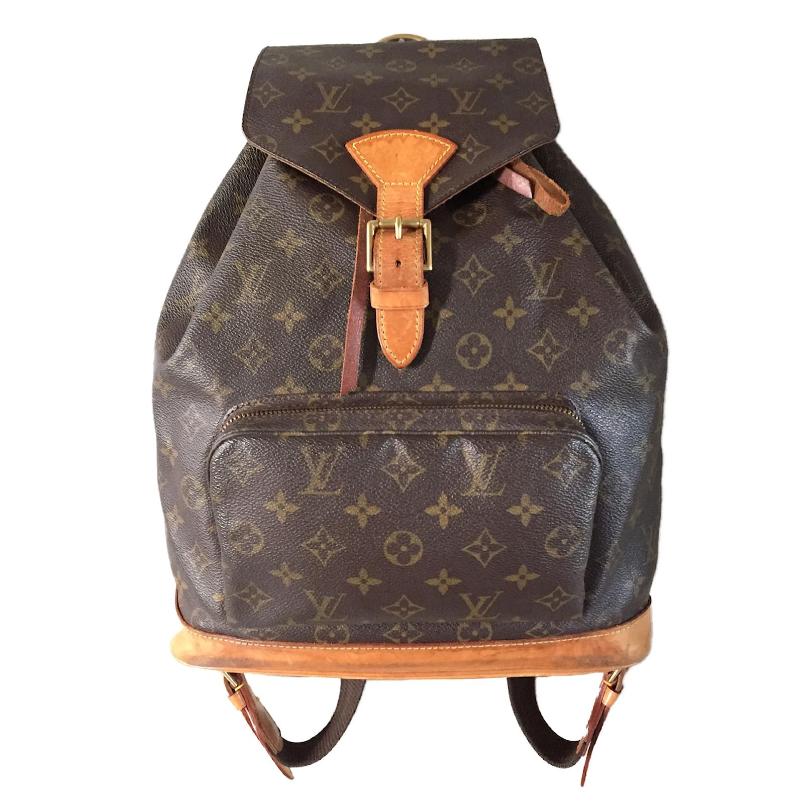 Montsouris vintage backpack Louis Vuitton Brown in Synthetic