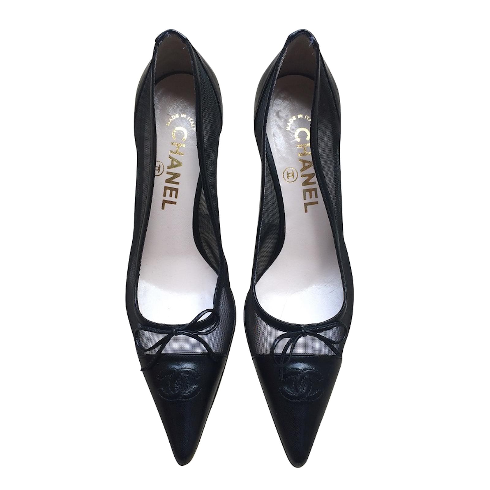 Chanel Heels Black Leather ref.41509 - Joli Closet