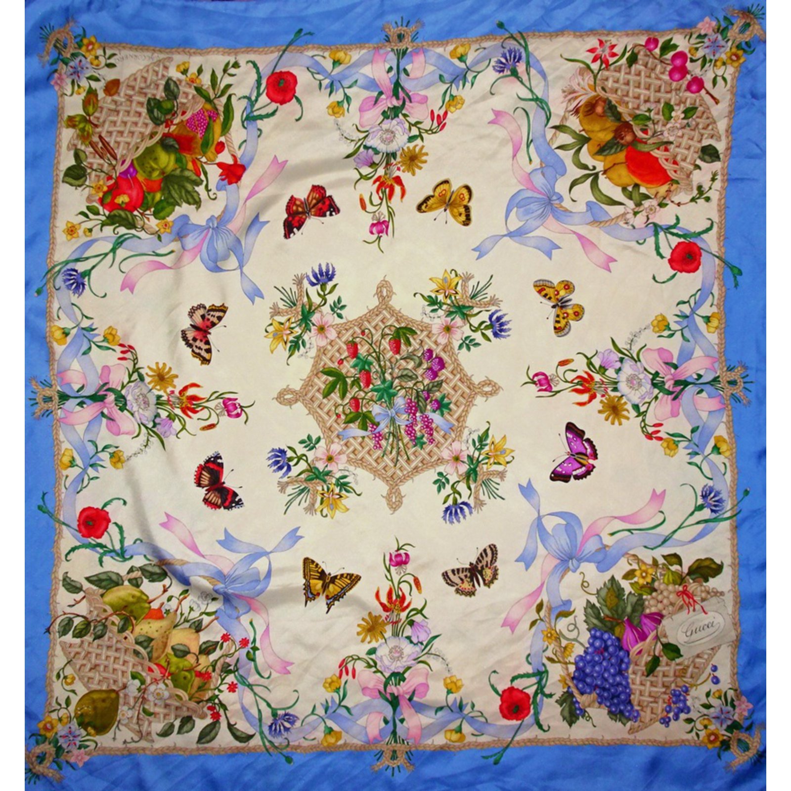 Gucci V.accornero floral silk scarf 