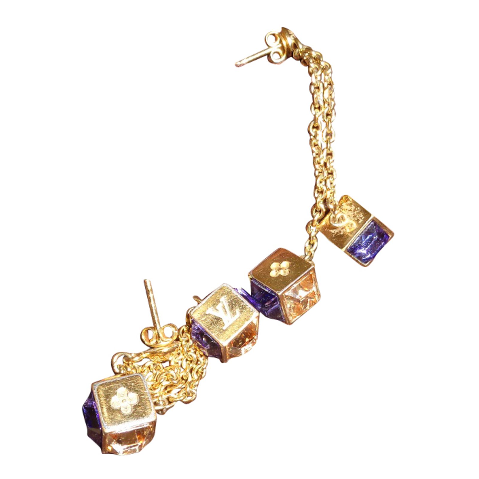 Louis Vuitton Earrings Golden Metal ref.41723 - Joli Closet
