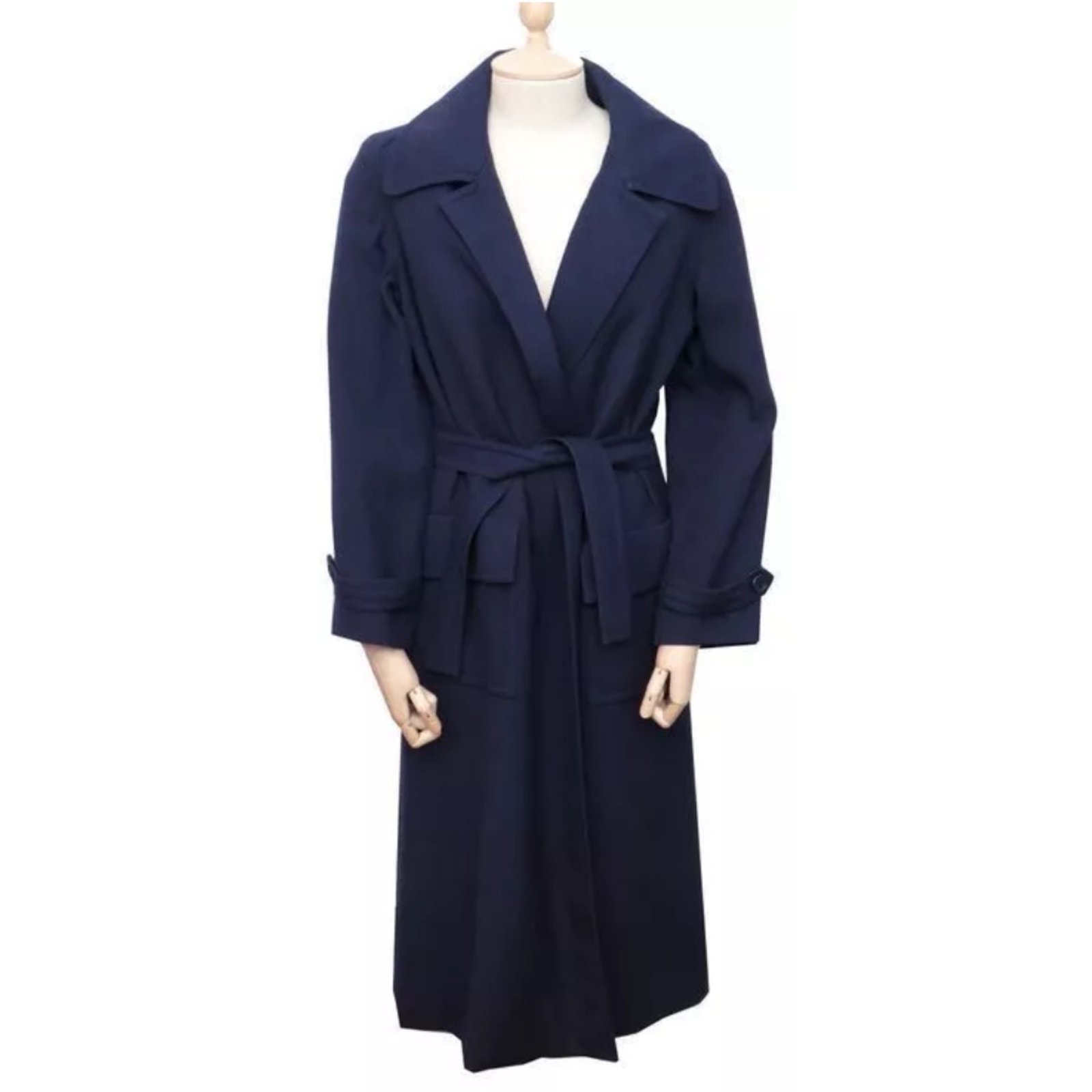 Hermès Trench coats Navy blue Wool ref.41862 - Joli Closet