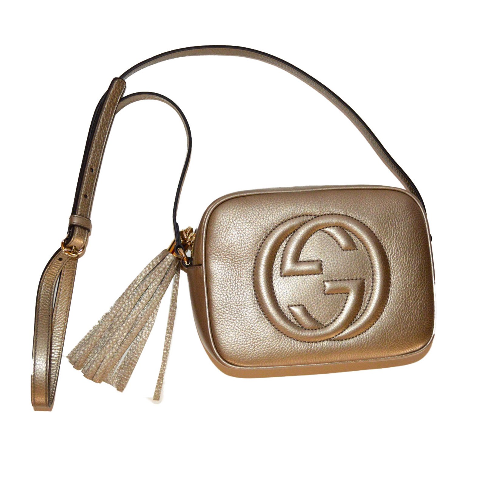 Gucci soho discobag new with giftreceipt gold Golden Leather ref