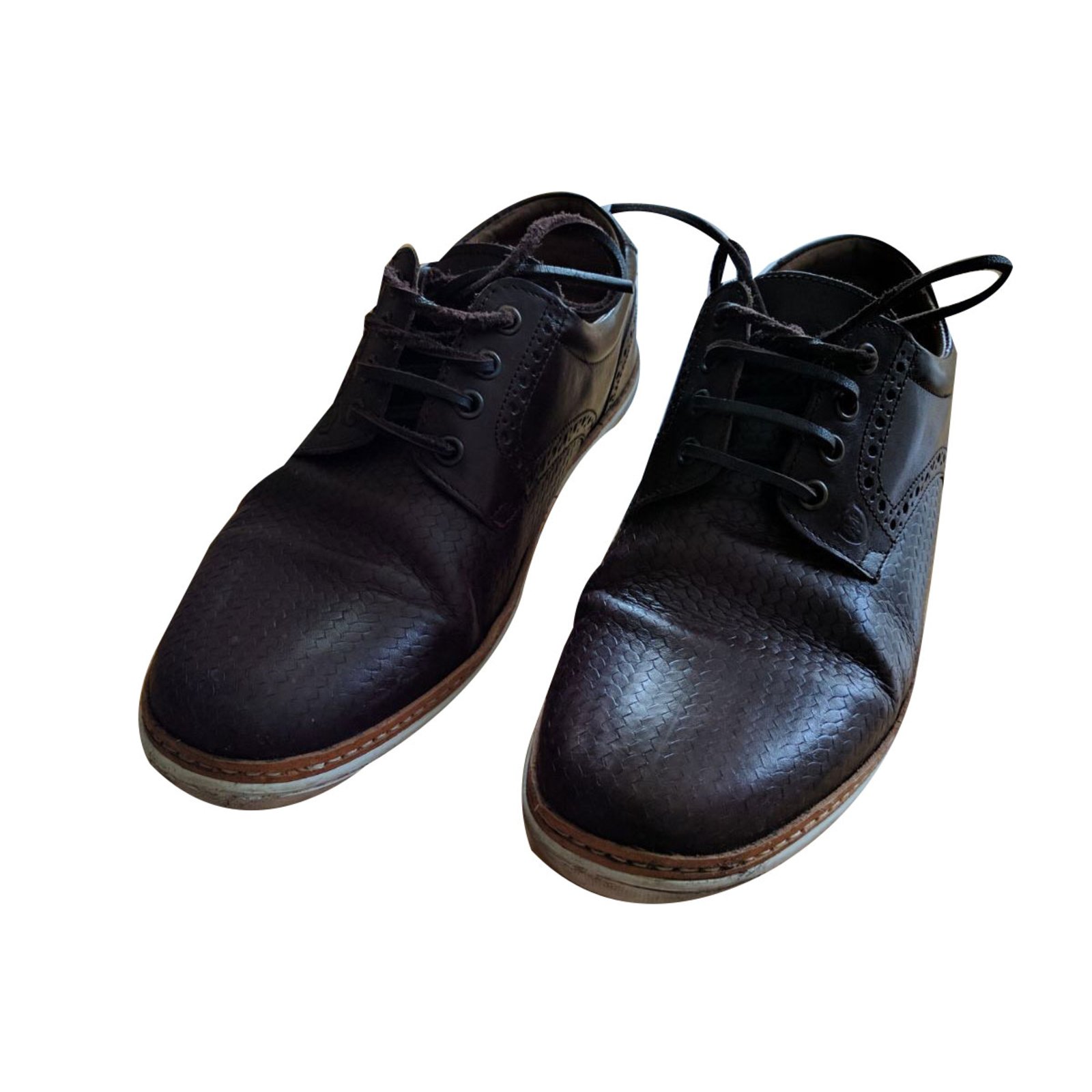 tocino Feudo sinsonte Massimo Dutti Zapatillas con cordones estilo zapatillas. Castaño Cuero  ref.42430 - Joli Closet