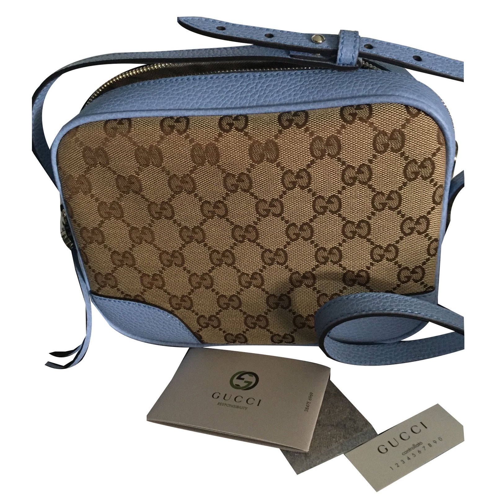 Gucci Soho disco bag Blue Leather ref.42632 - Joli Closet