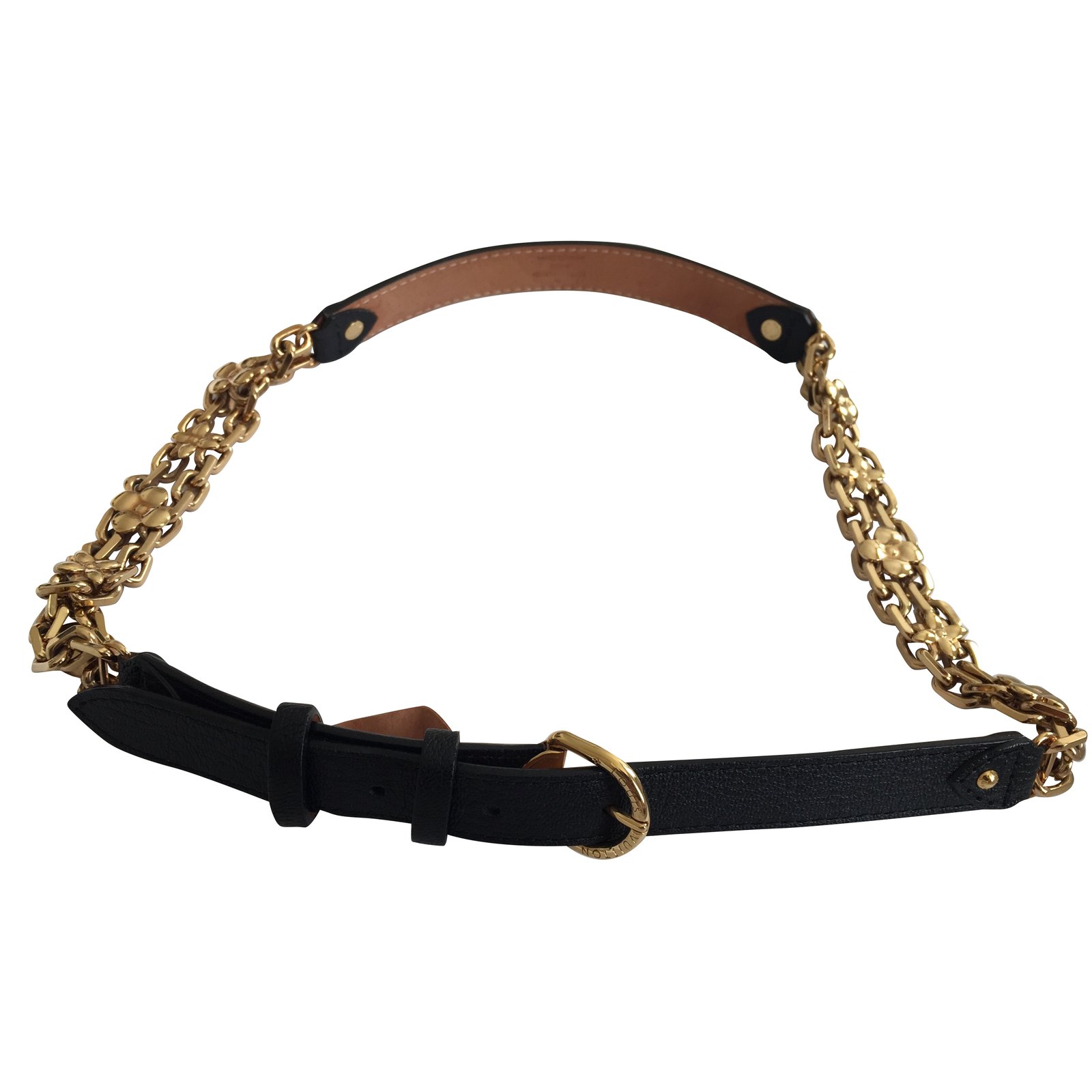 monogram belt with chain