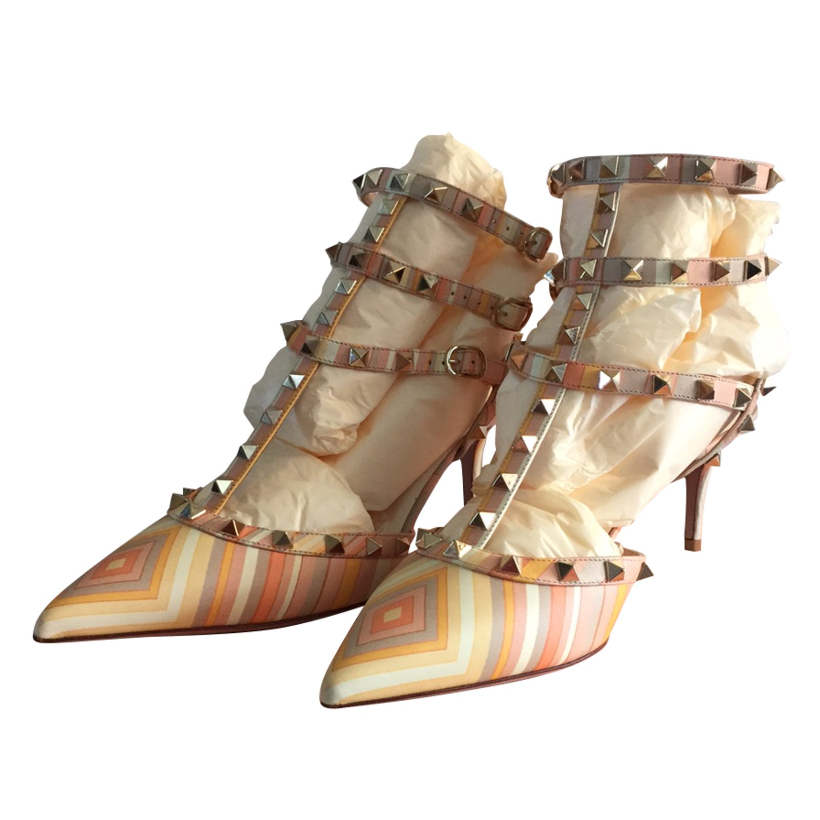 valentino multicolor rockstud shoes