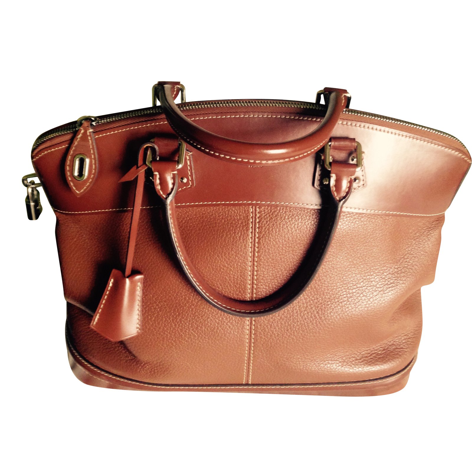 Preloved Louis Vuitton Beige Suhali Lockit MM Shoulder Bag DU1067