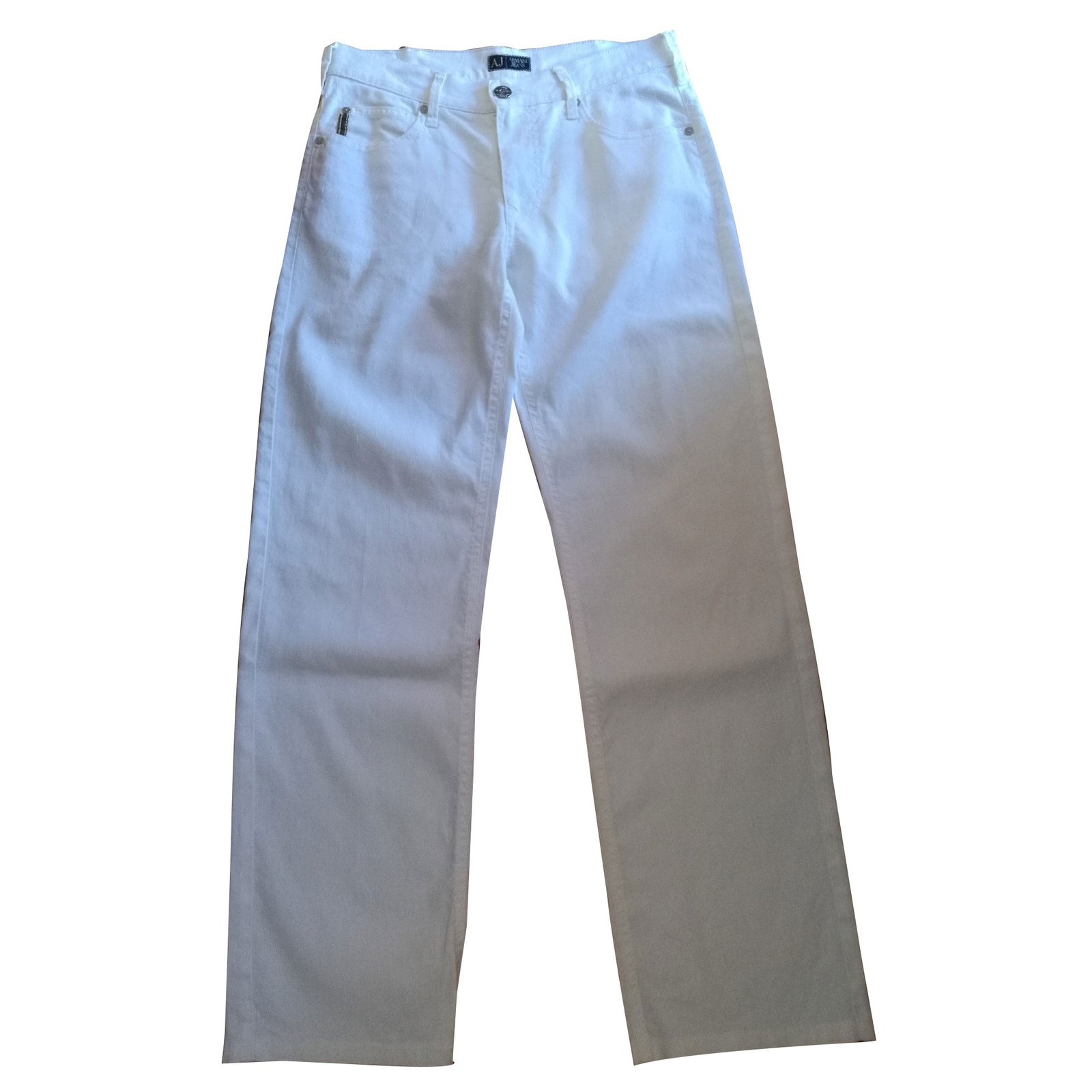 munt De slaapkamer schoonmaken verlies uzelf Armani Jeans Pants White Linen ref.43335 - Joli Closet